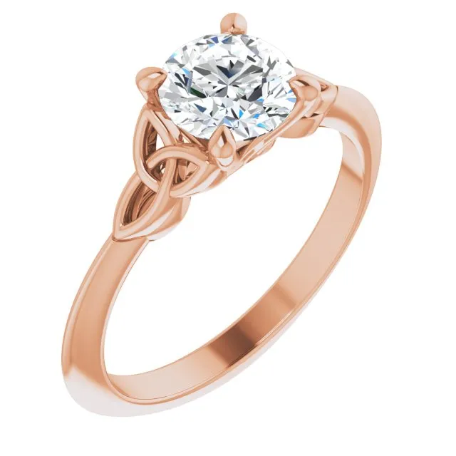 Celtic Knot Design Four Prong Solitaire Engagement Ring