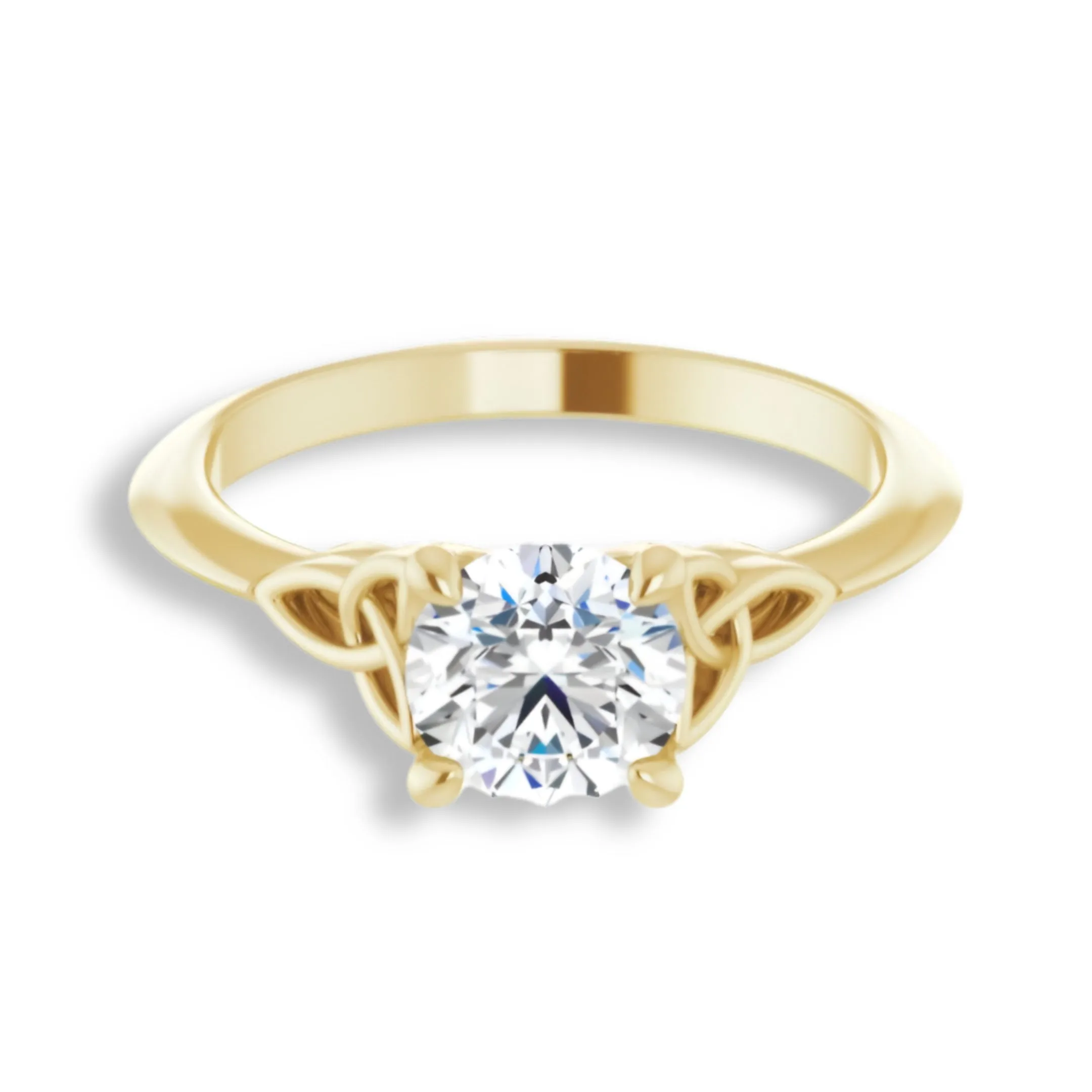 Celtic Knot Design Four Prong Solitaire Engagement Ring