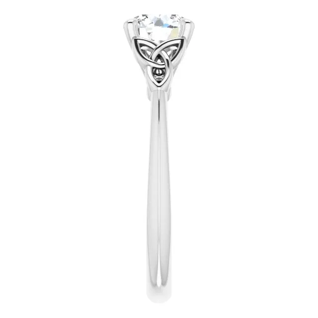 Celtic Knot Design Four Prong Solitaire Engagement Ring