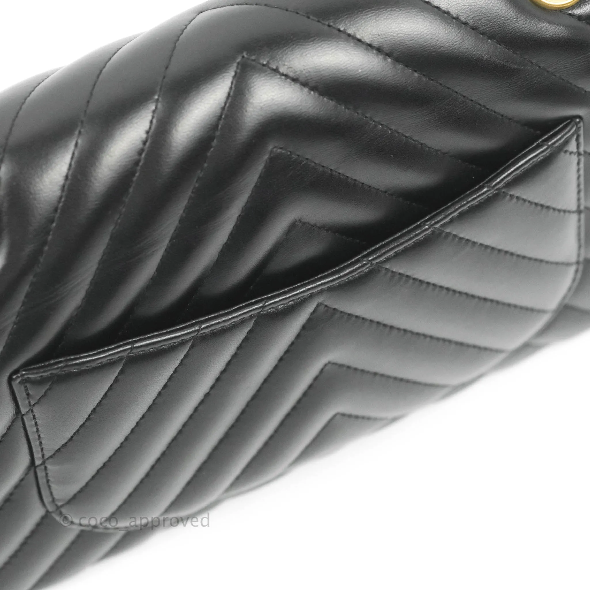 Chanel Classic Chevron S/M Small Double Flap Black Lambskin Gold Hardware