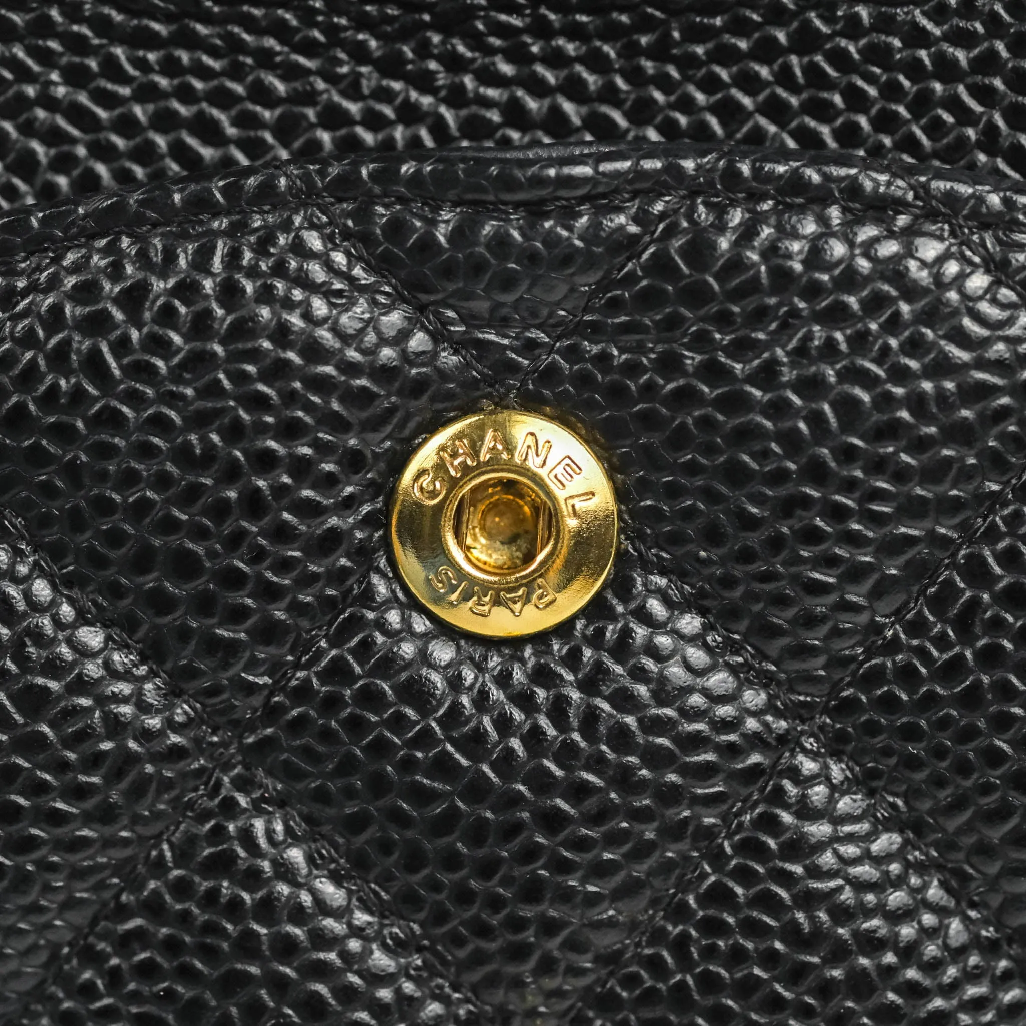 Chanel Classic Medium M/L Flap Black Caviar 24K Gold Hardware