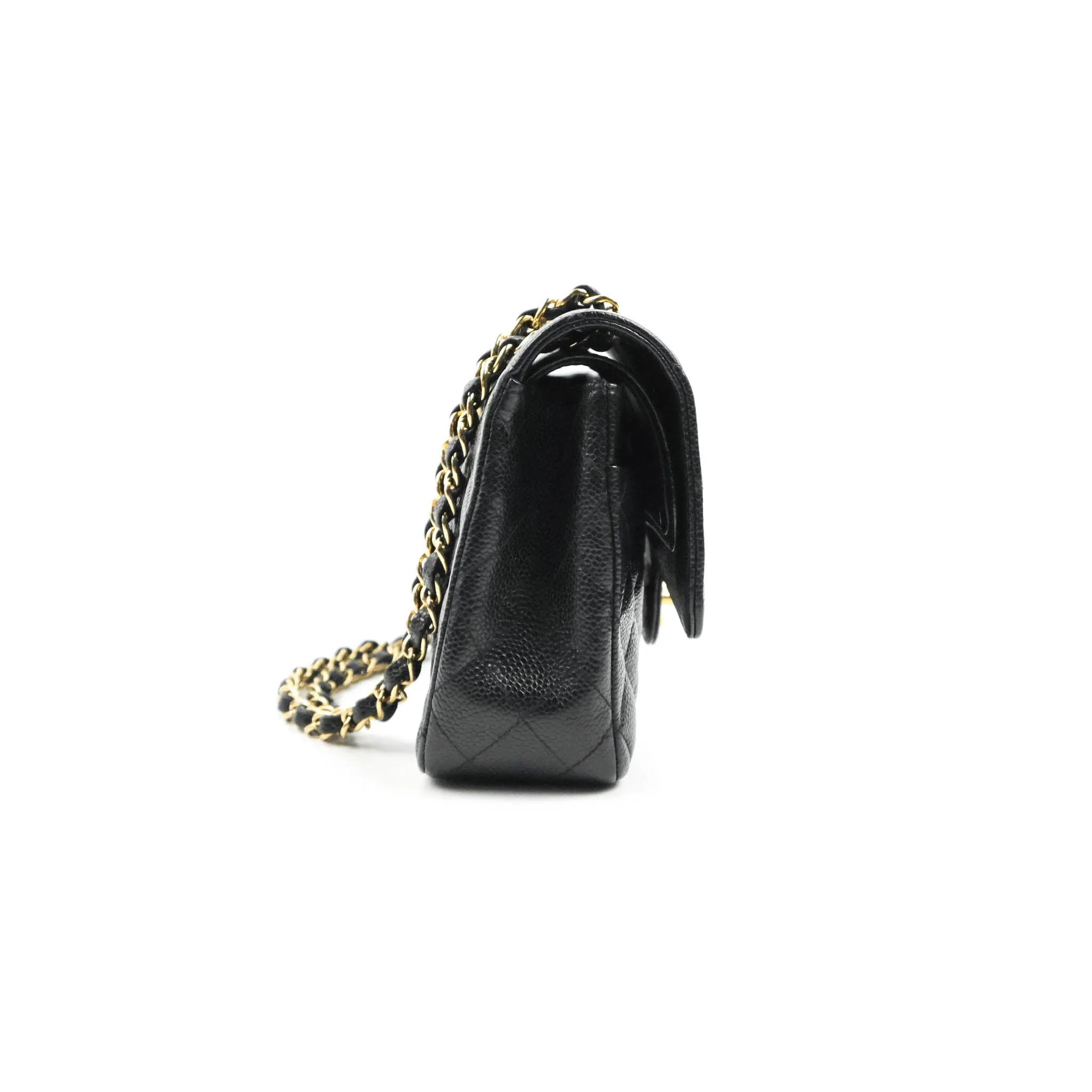 Chanel Classic Medium M/L Flap Black Caviar 24K Gold Hardware