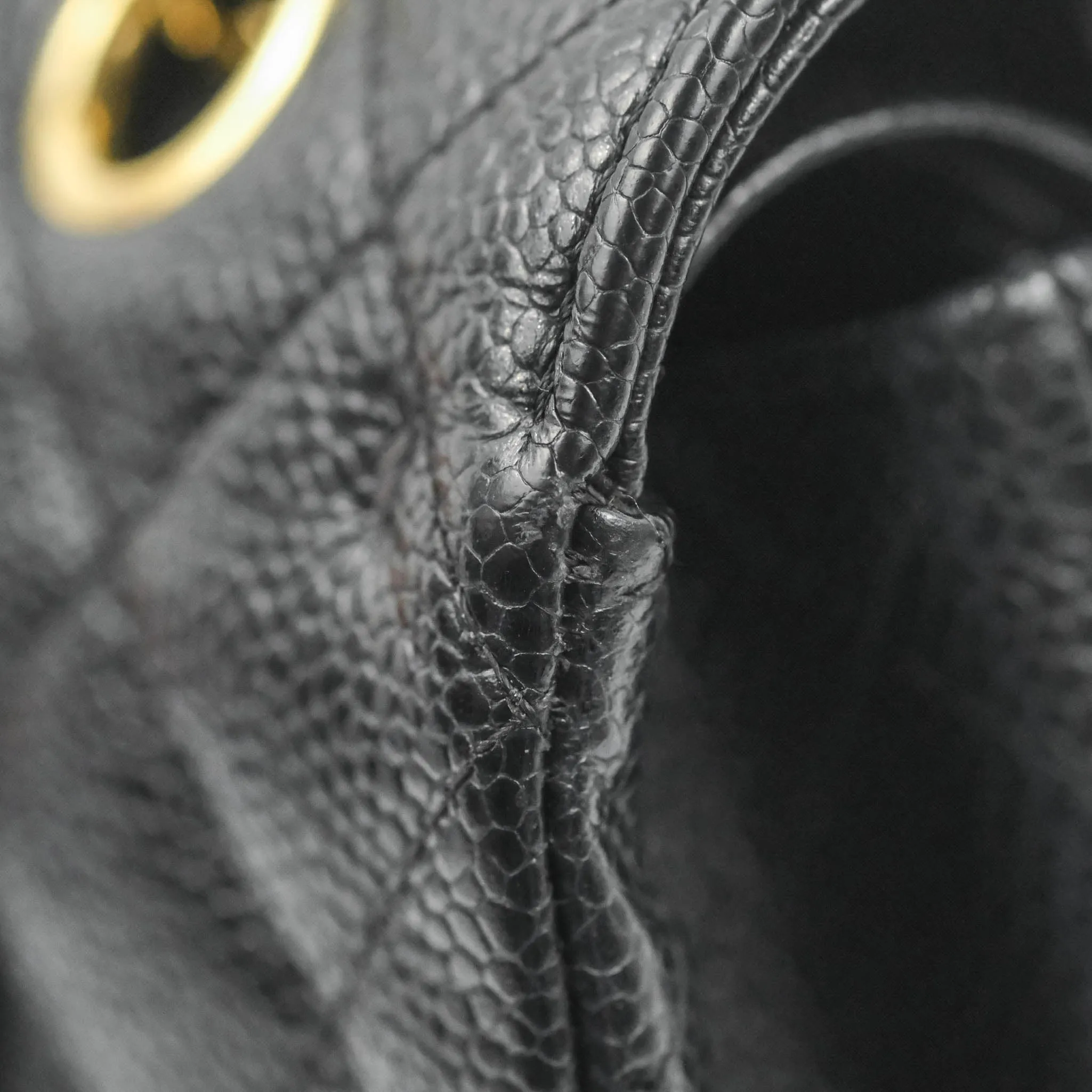 Chanel Classic Medium M/L Flap Black Caviar 24K Gold Hardware