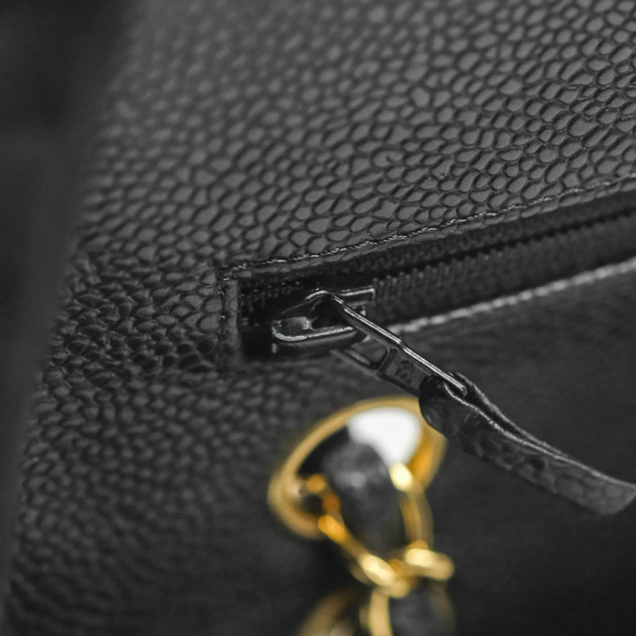Chanel Classic Medium M/L Flap Black Caviar 24K Gold Hardware