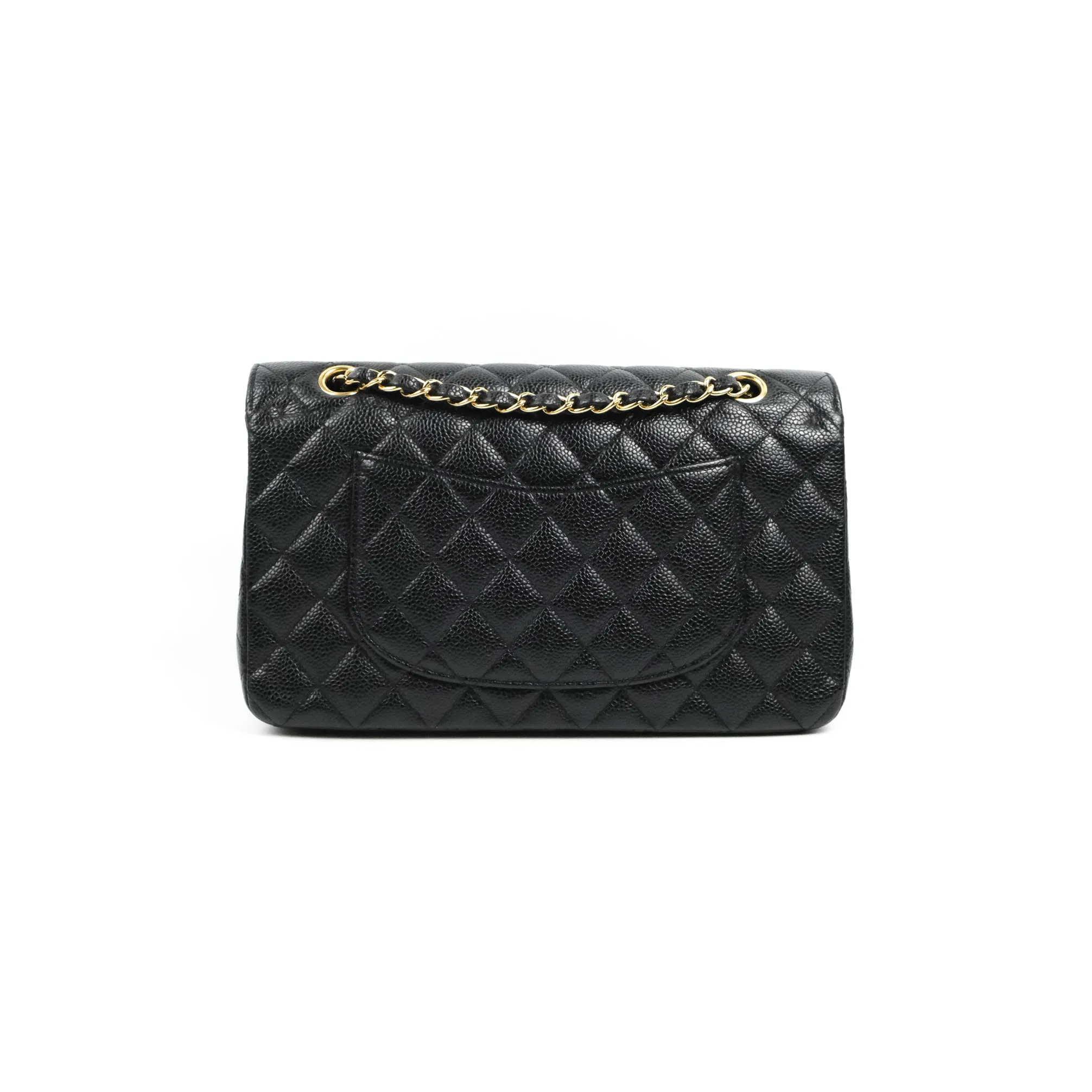 Chanel Classic Medium M/L Flap Black Caviar 24K Gold Hardware