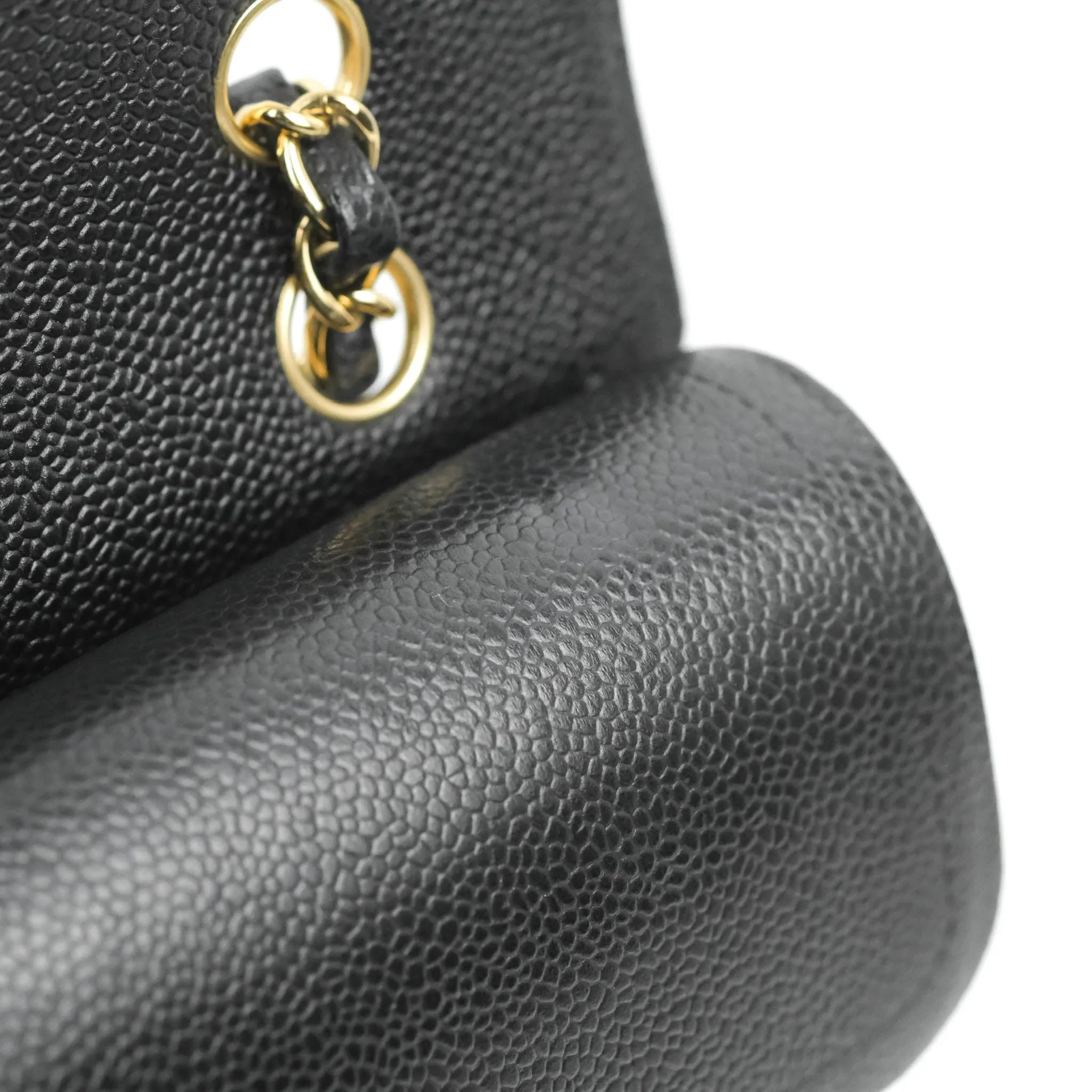Chanel Classic Medium M/L Flap Black Caviar 24K Gold Hardware