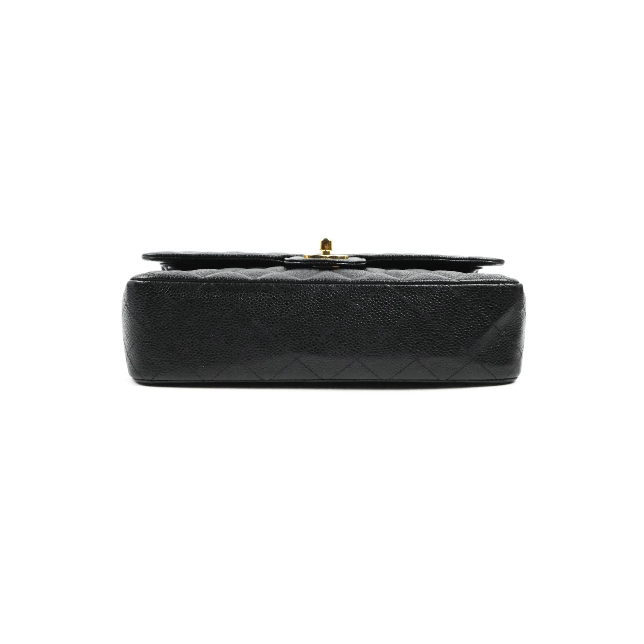 Chanel Classic Medium M/L Flap Black Caviar 24K Gold Hardware