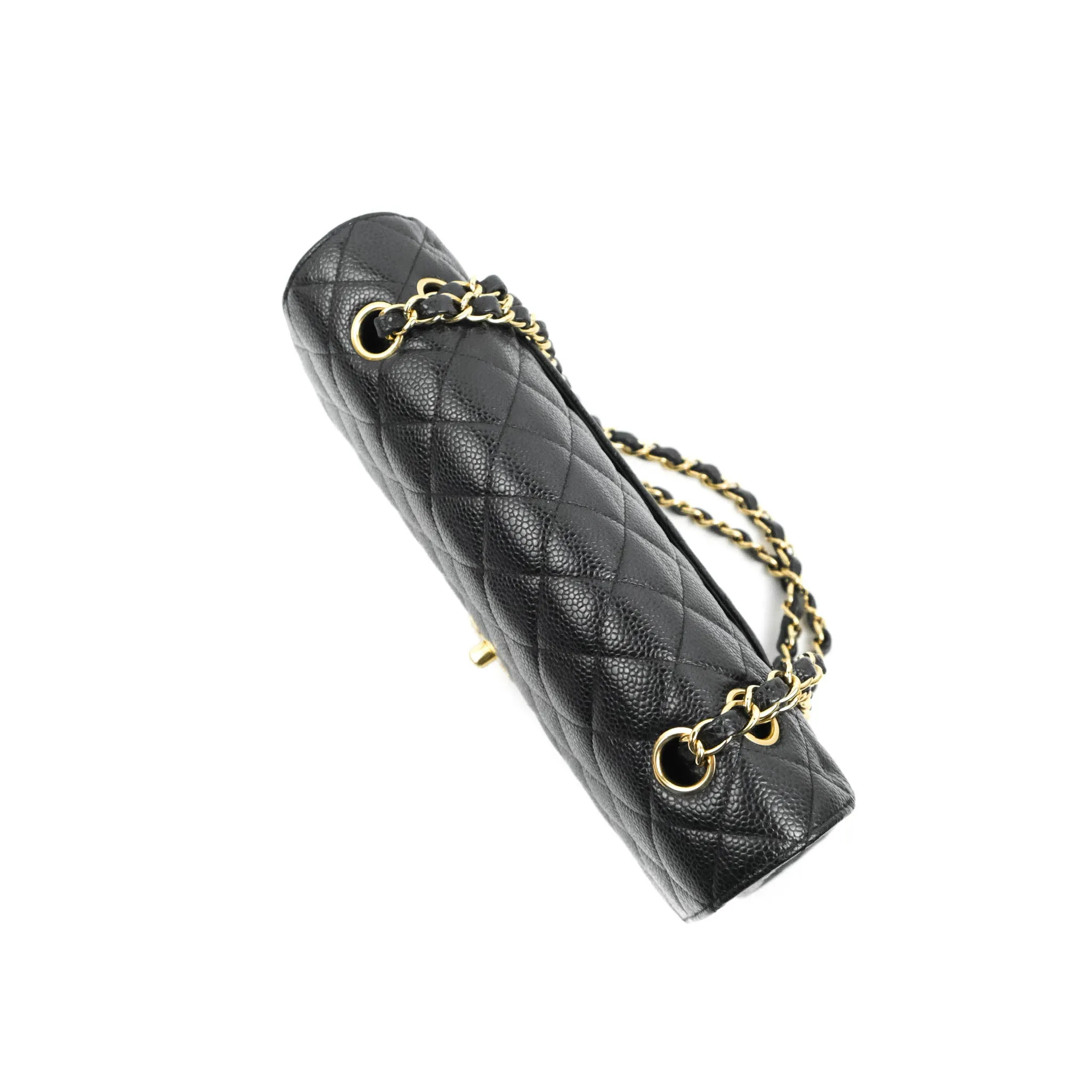 Chanel Classic Medium M/L Flap Black Caviar 24K Gold Hardware