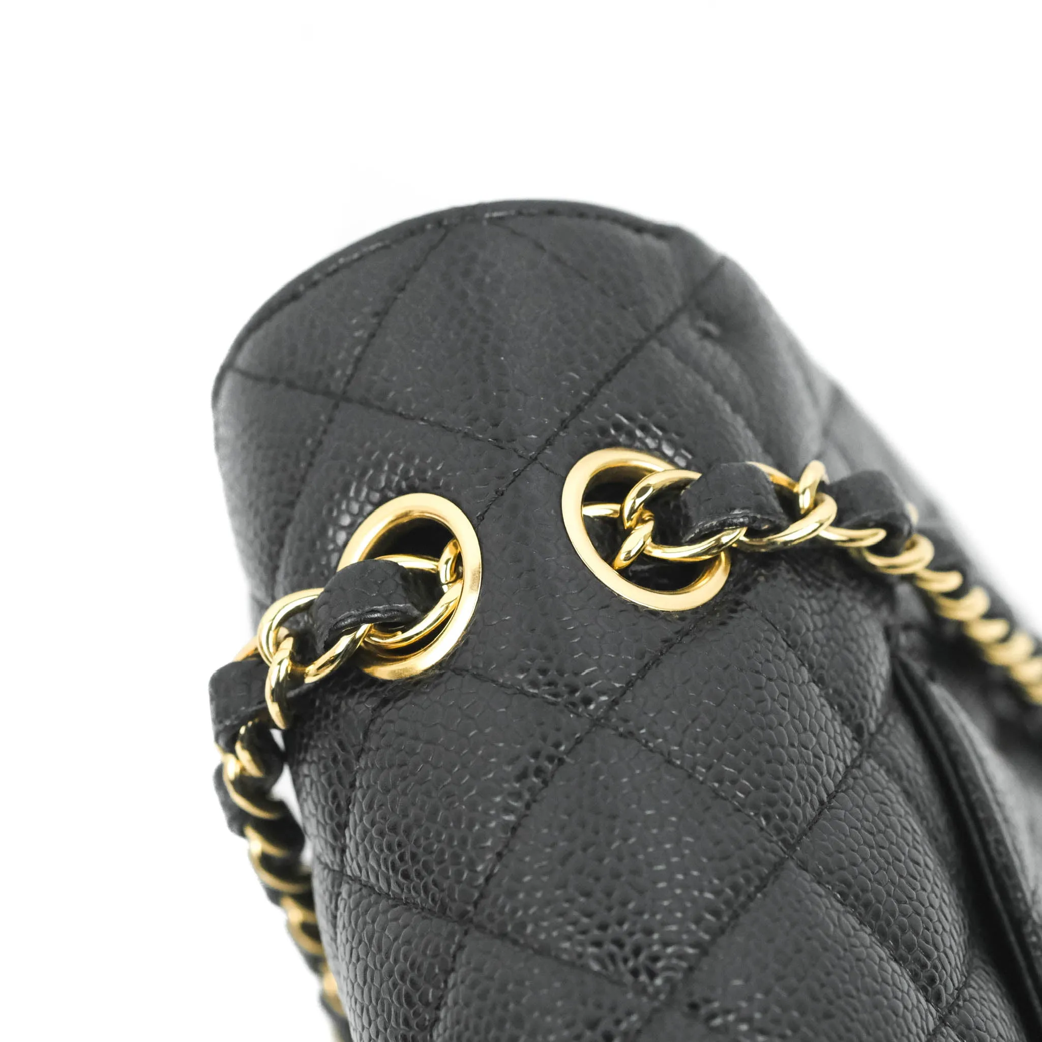 Chanel Classic Medium M/L Flap Black Caviar 24K Gold Hardware