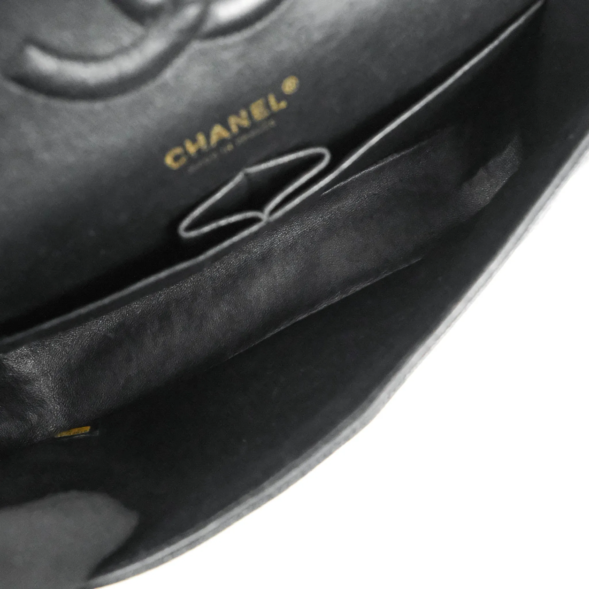Chanel Classic Medium M/L Flap Black Caviar 24K Gold Hardware