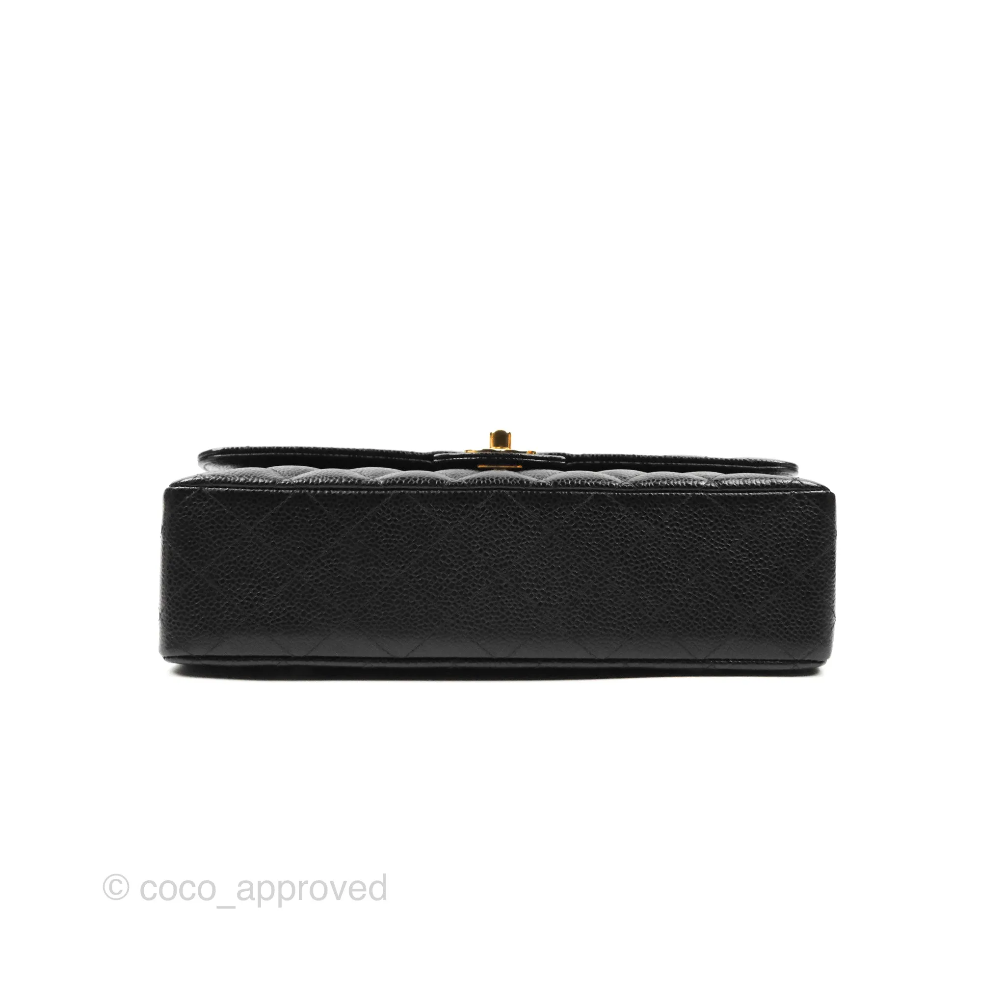 Chanel Classic M/L Medium Double Flap Black Caviar Gold Hardware