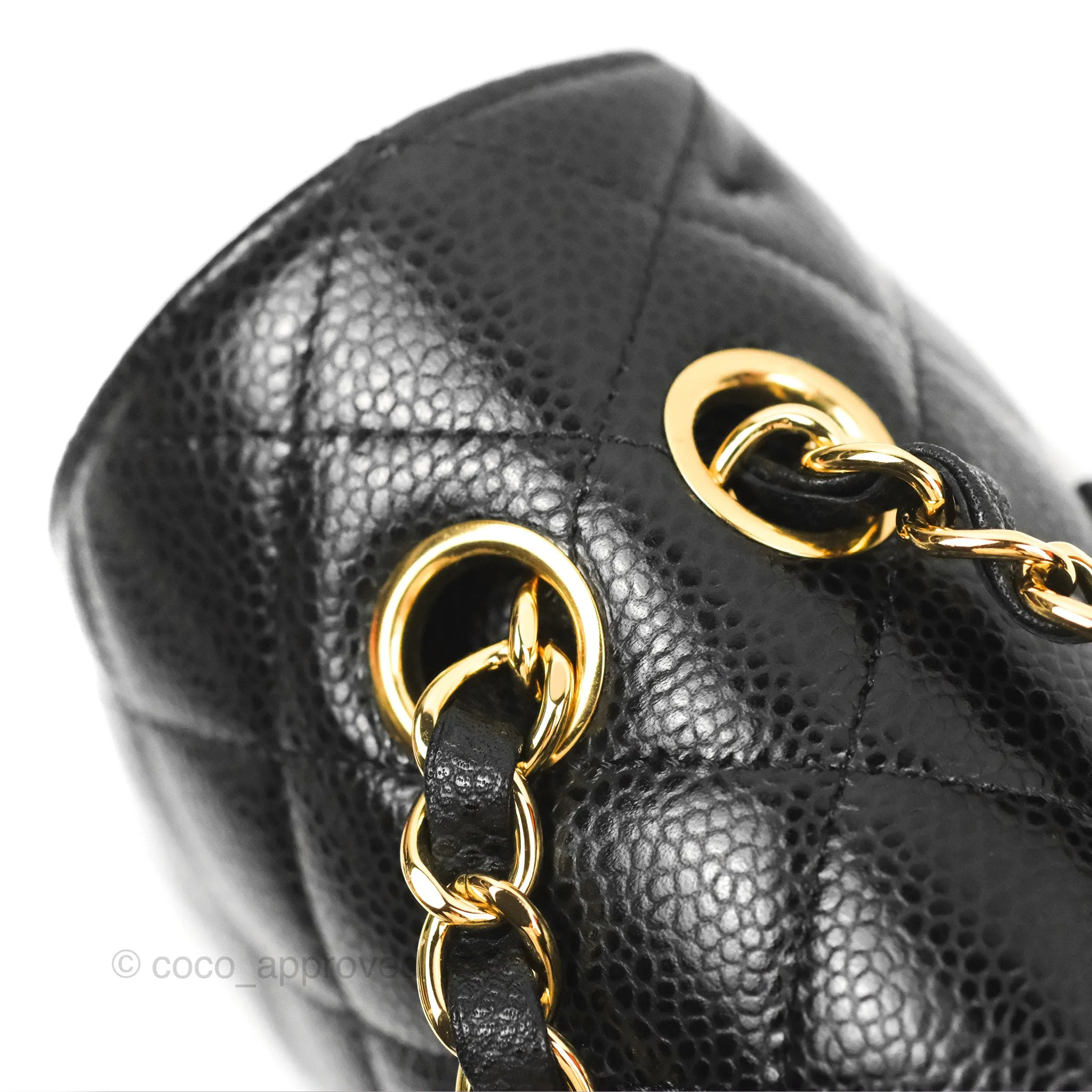 Chanel Classic M/L Medium Double Flap Black Caviar Gold Hardware