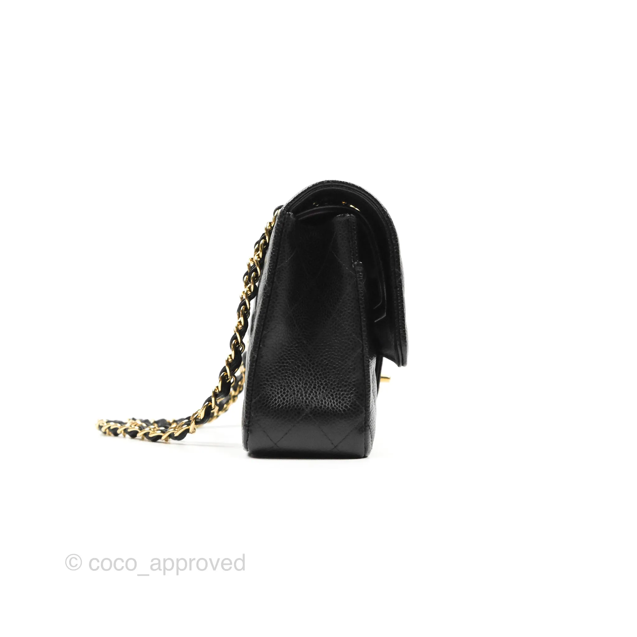 Chanel Classic M/L Medium Double Flap Black Caviar Gold Hardware