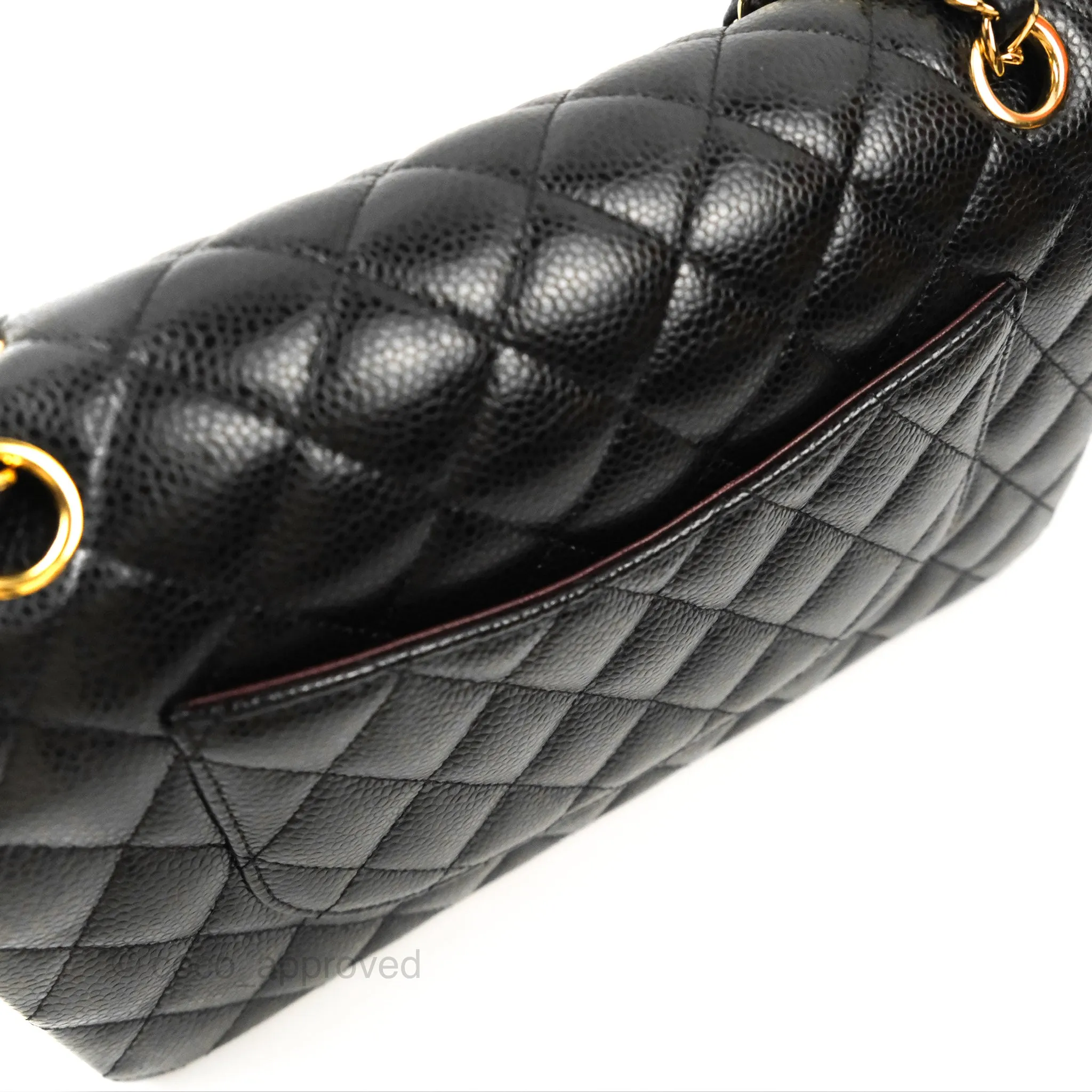 Chanel Classic M/L Medium Double Flap Black Caviar Gold Hardware