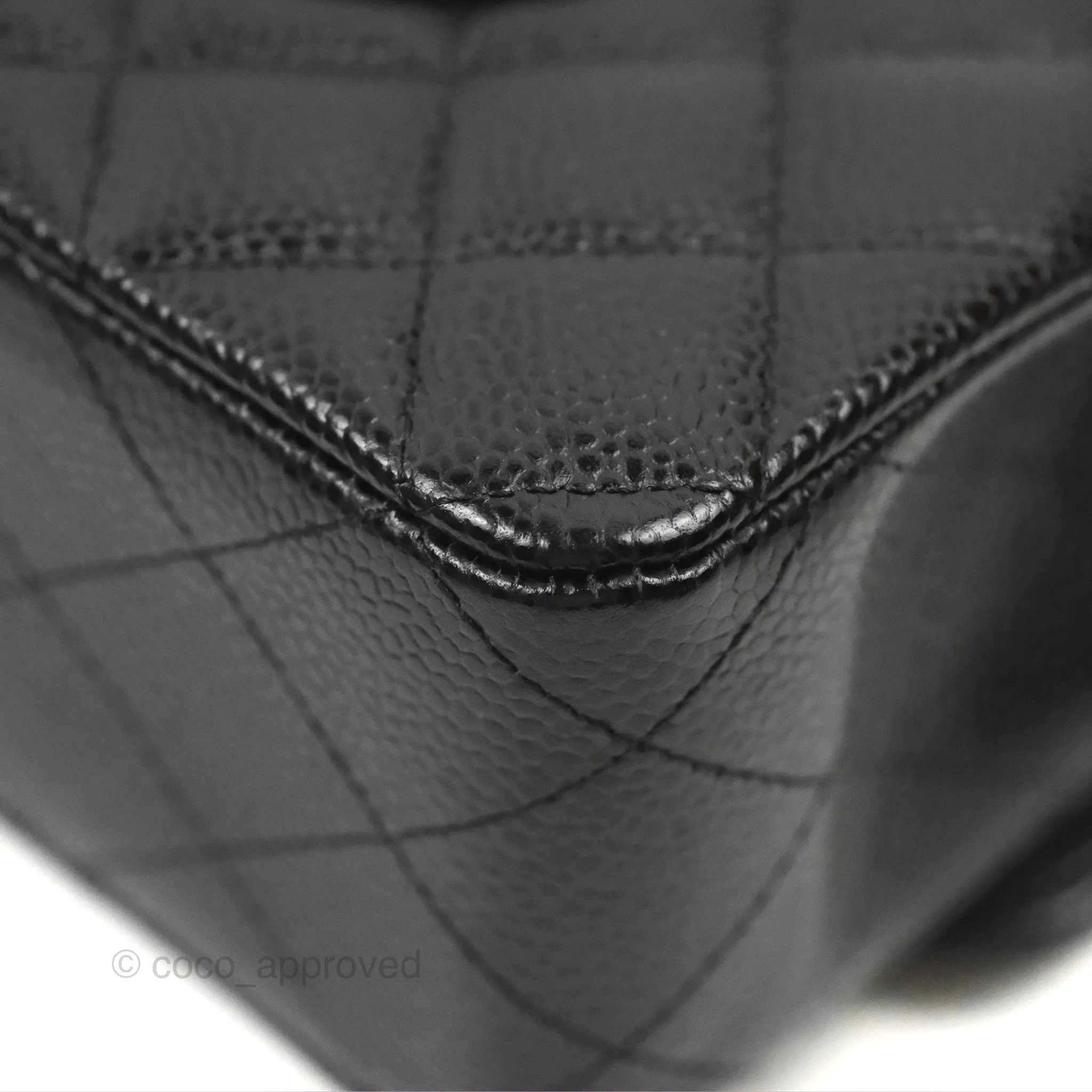 Chanel Classic M/L Medium Double Flap Black Caviar Gold Hardware