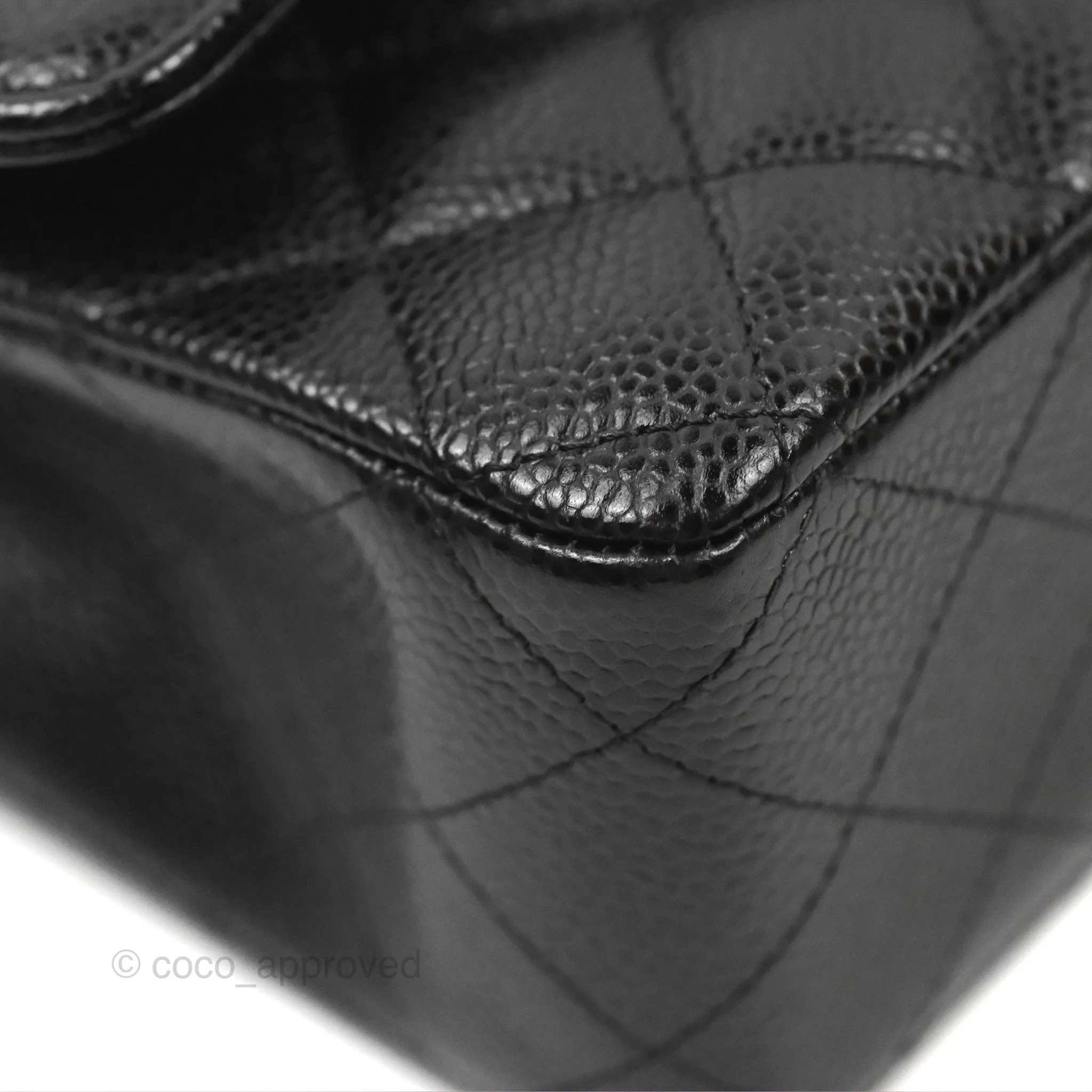 Chanel Classic M/L Medium Double Flap Black Caviar Gold Hardware