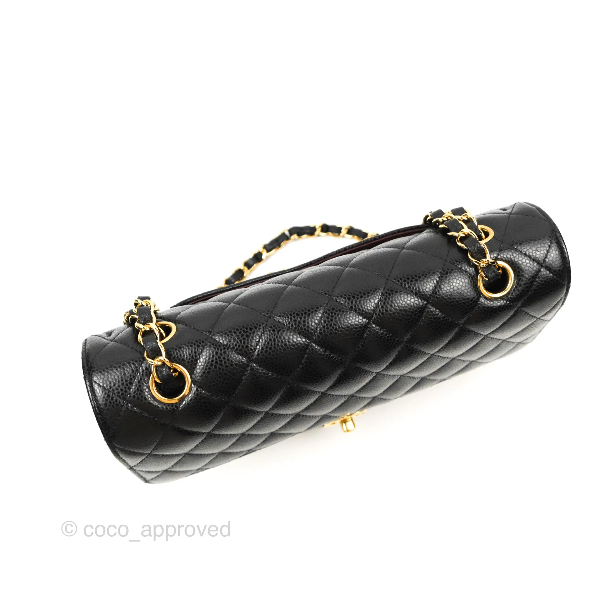 Chanel Classic M/L Medium Double Flap Black Caviar Gold Hardware
