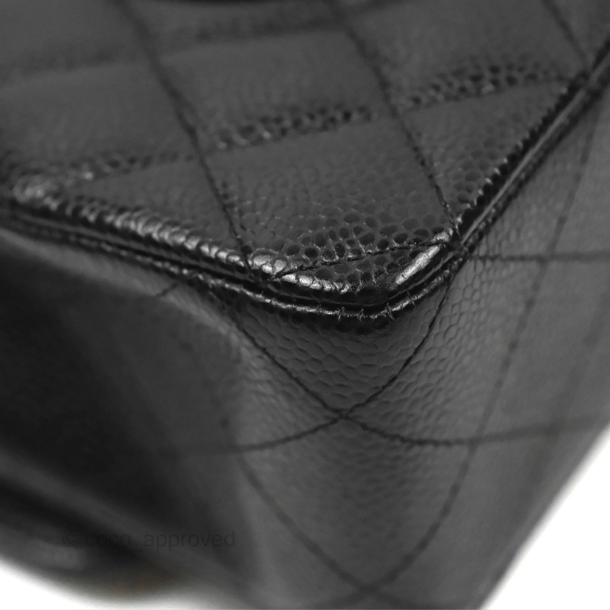 Chanel Classic M/L Medium Double Flap Black Caviar Gold Hardware