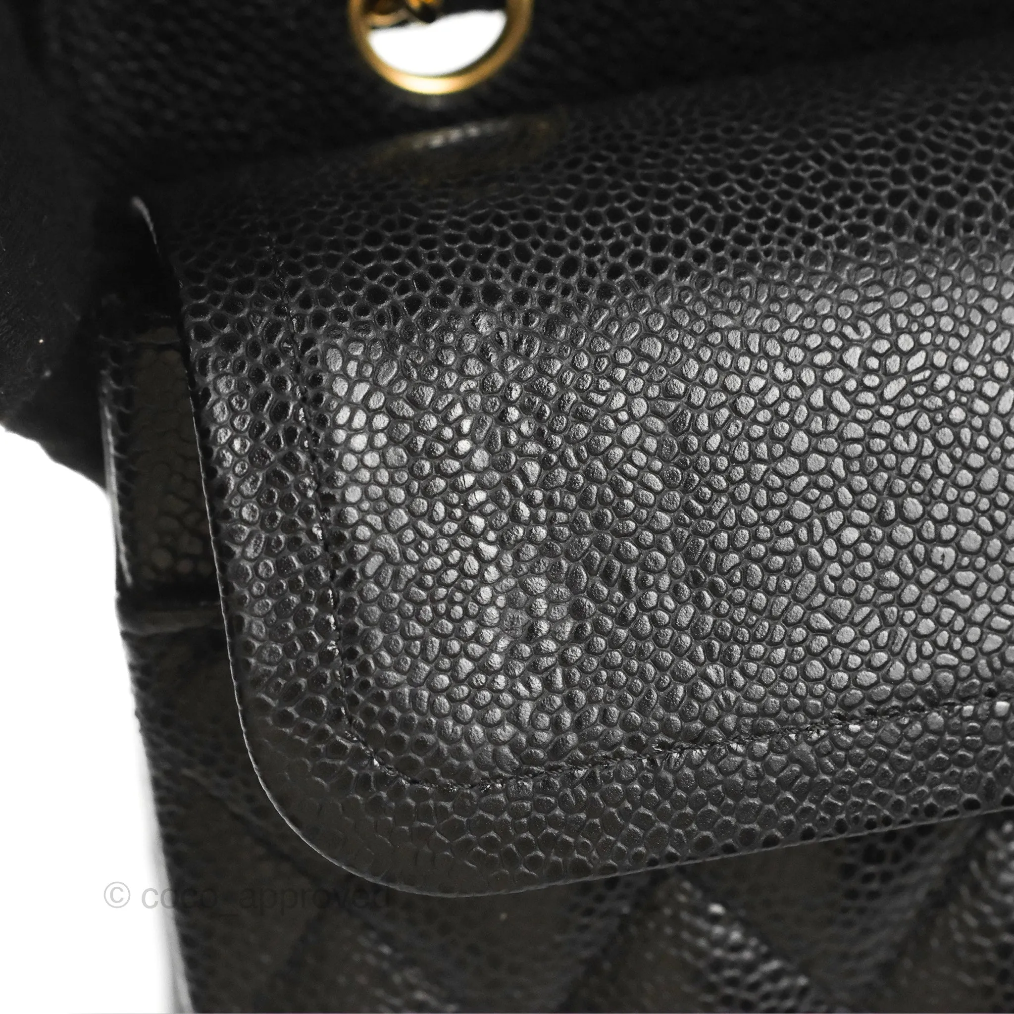 Chanel Classic M/L Medium Double Flap Black Caviar Gold Hardware