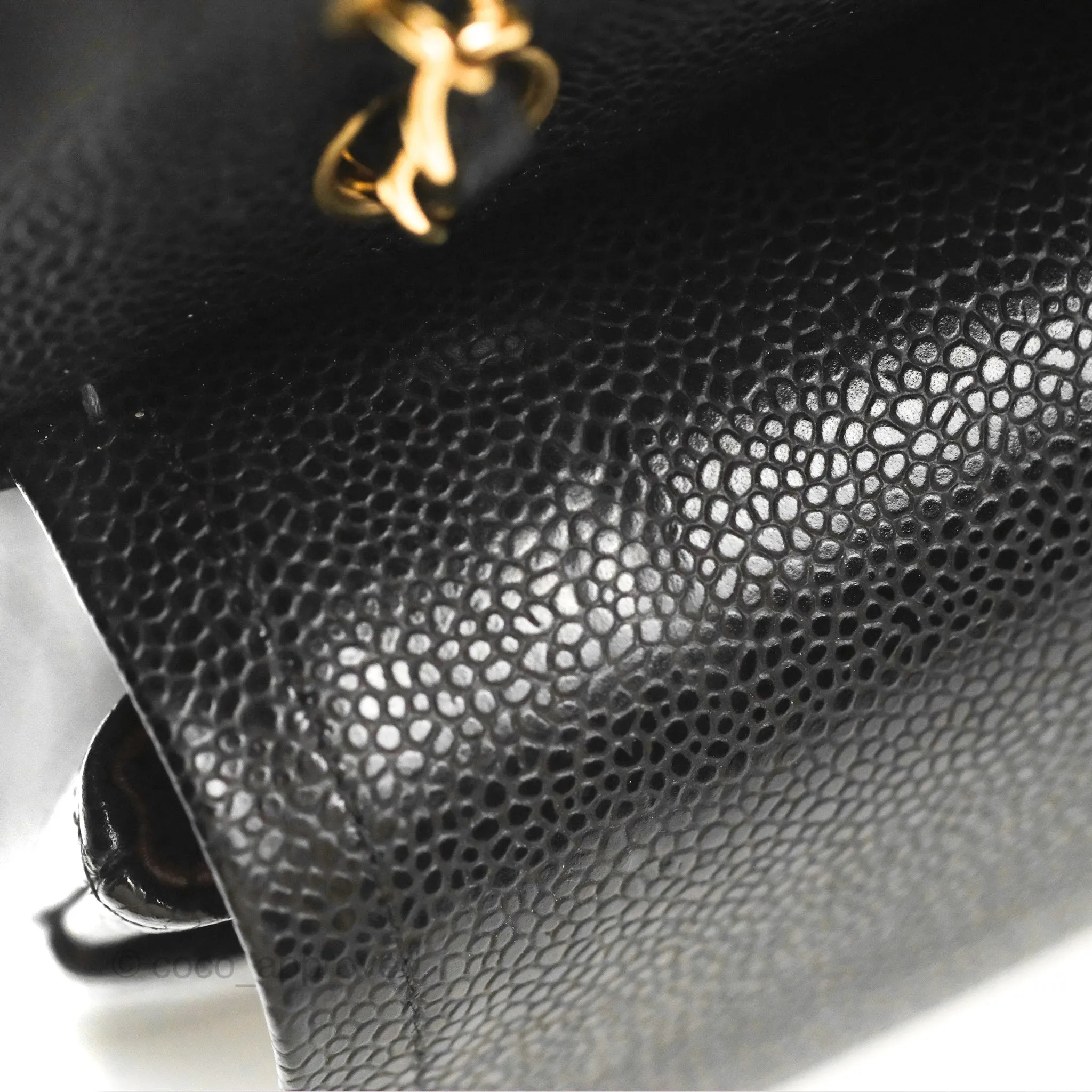 Chanel Classic M/L Medium Double Flap Black Caviar Gold Hardware