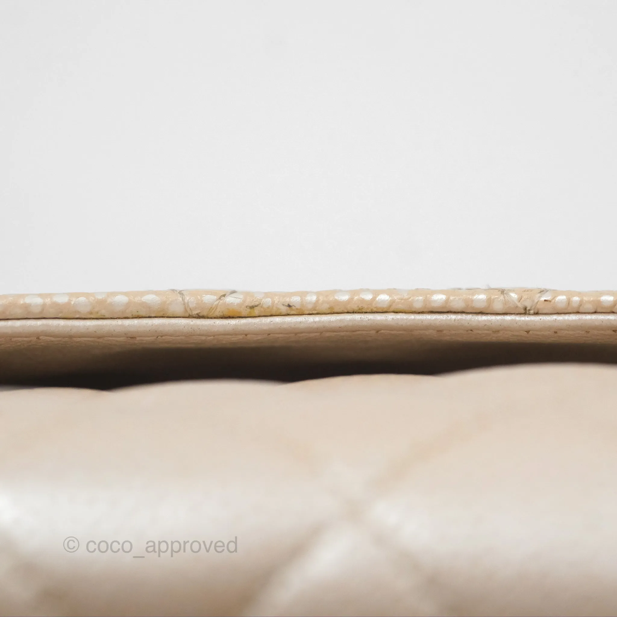 Chanel Classic M/L Medium Double Flap Iridescent Pearly Caviar Aged Gold Hardware⁣⁣