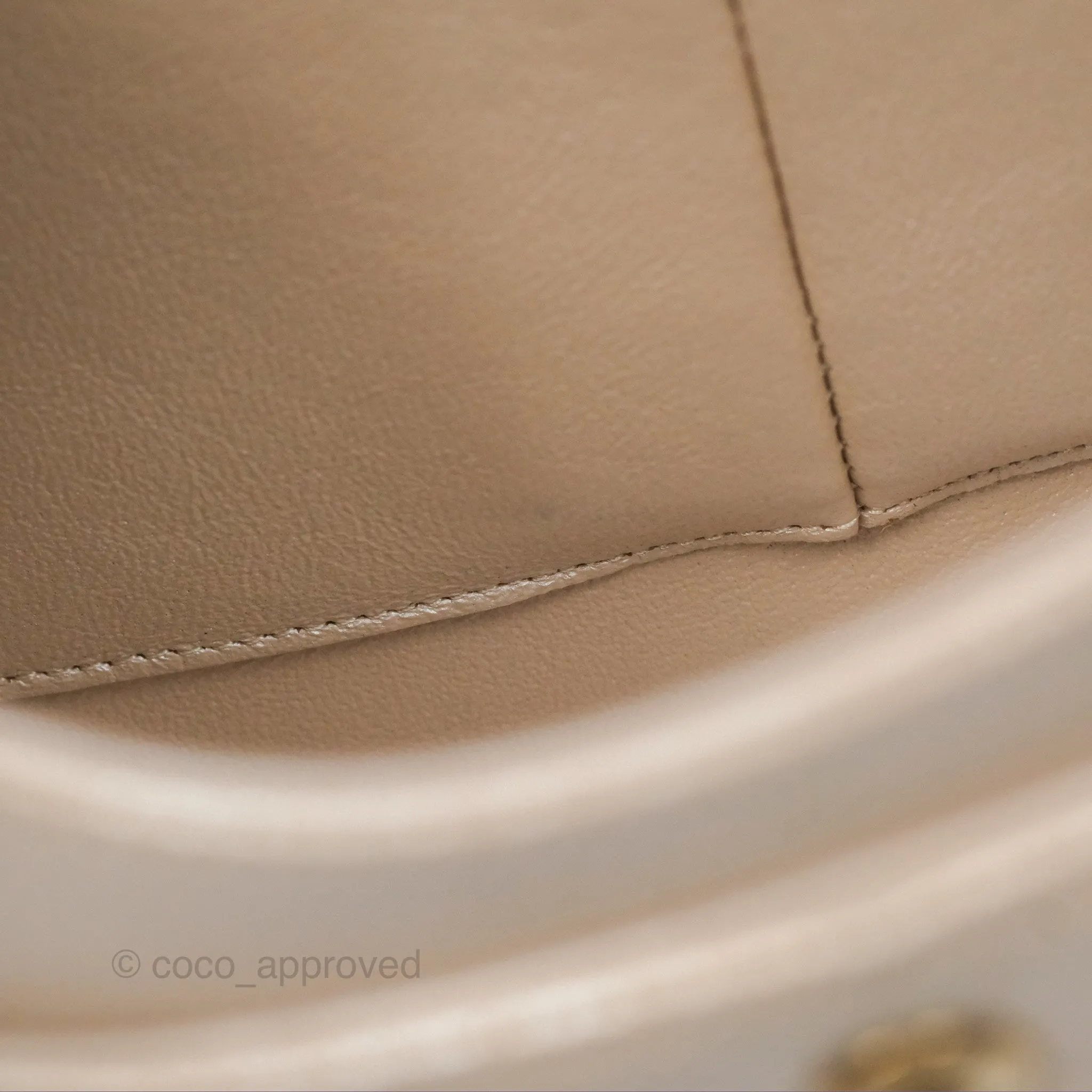Chanel Classic M/L Medium Double Flap Iridescent Pearly Caviar Aged Gold Hardware⁣⁣
