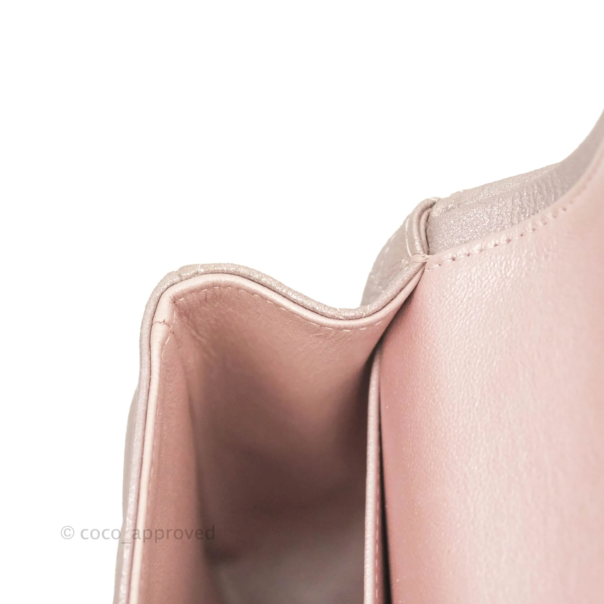 Chanel Classic M/L Medium Double Flap Rose Gold Pink Lambskin Gold Hardware