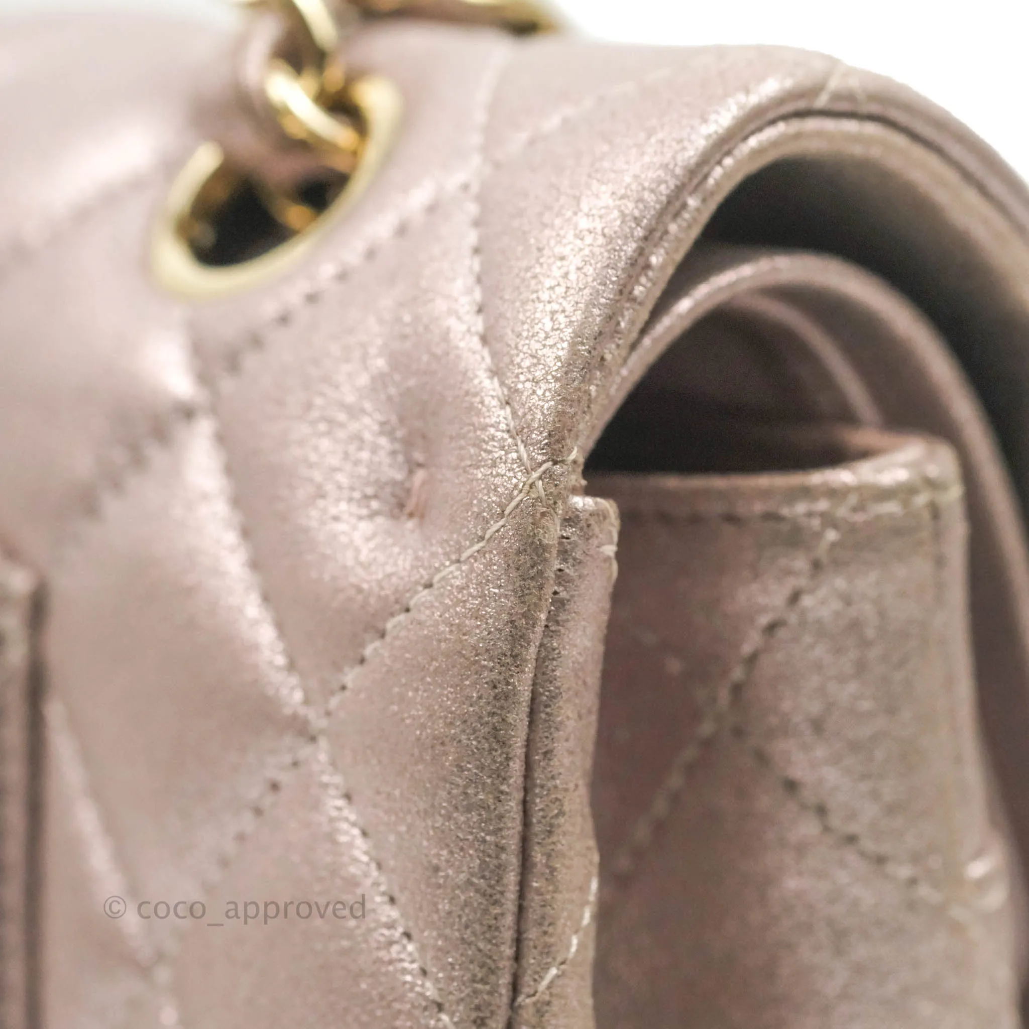 Chanel Classic M/L Medium Double Flap Rose Gold Pink Lambskin Gold Hardware