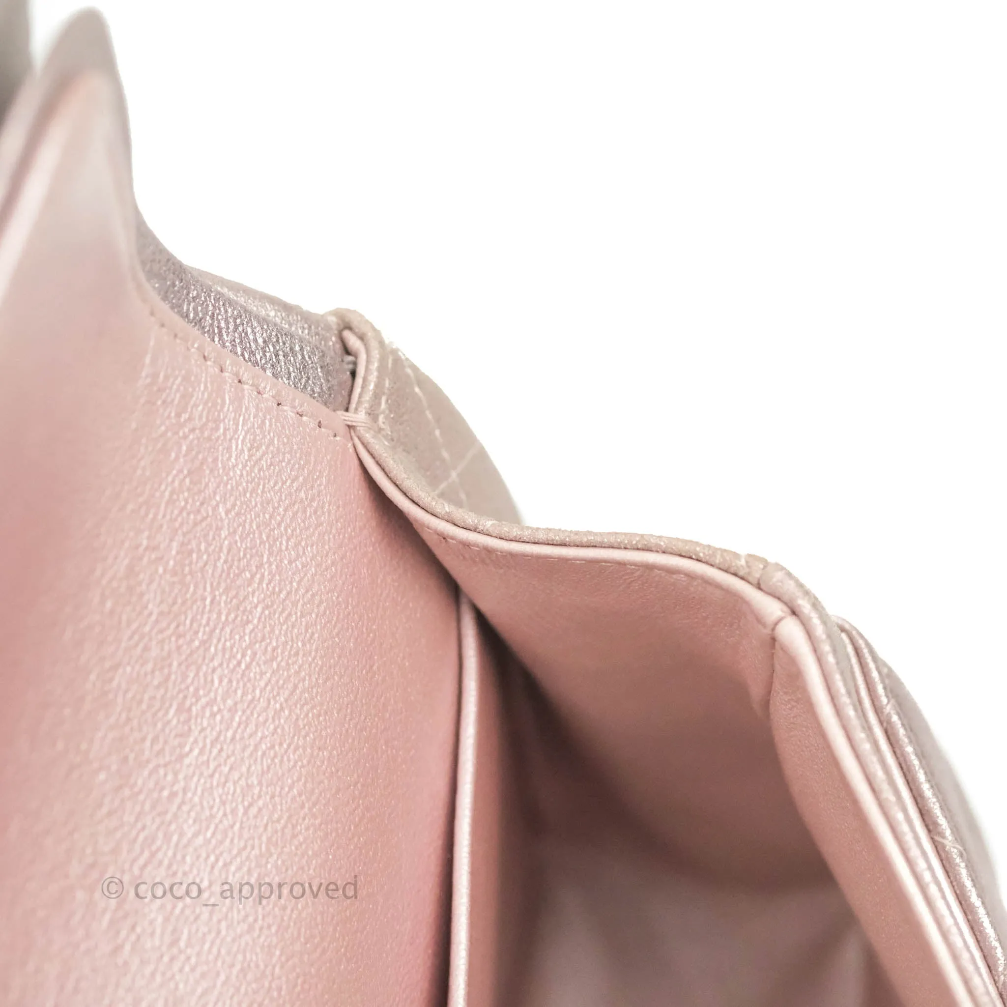 Chanel Classic M/L Medium Double Flap Rose Gold Pink Lambskin Gold Hardware