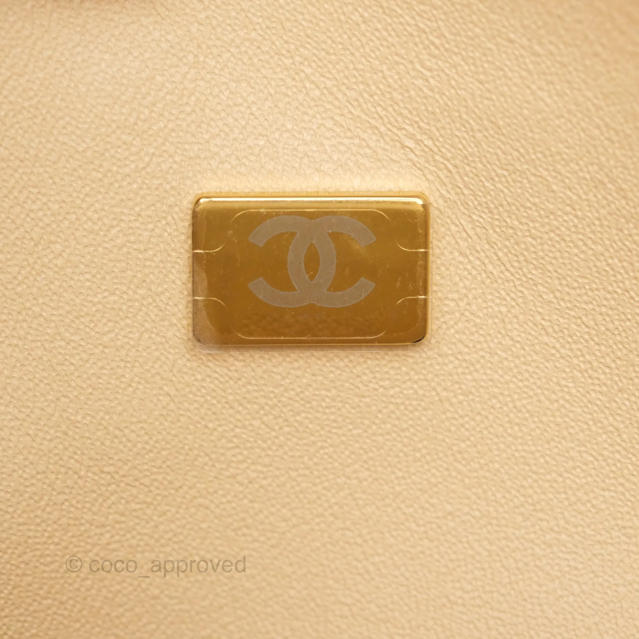 Chanel Classic M/L Medium Flap Quilted Beige Caviar Gold Hardware