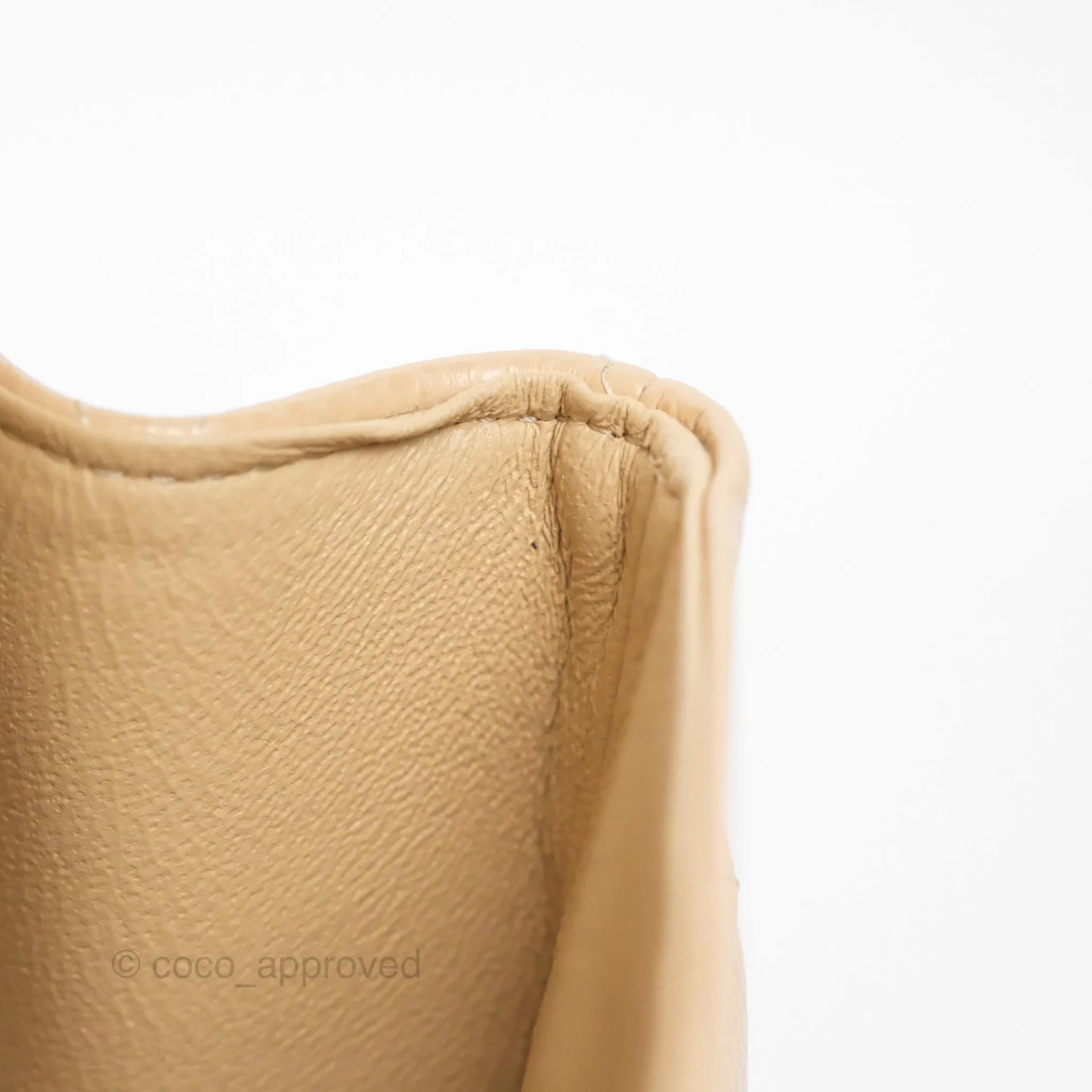 Chanel Classic M/L Medium Flap Quilted Beige Caviar Gold Hardware