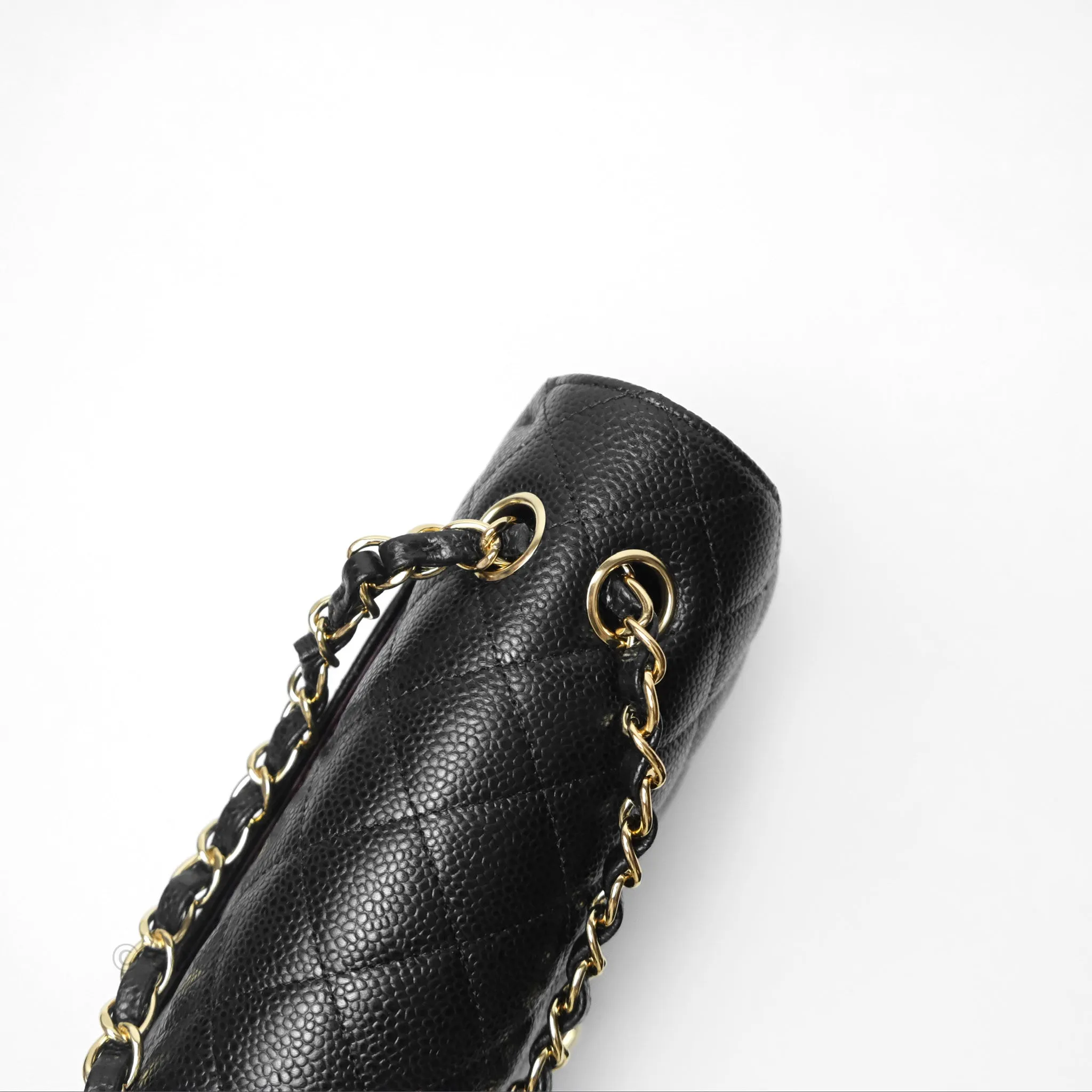 Chanel Classic M/L Medium Flap Quilted Black Caviar Gold Hardware