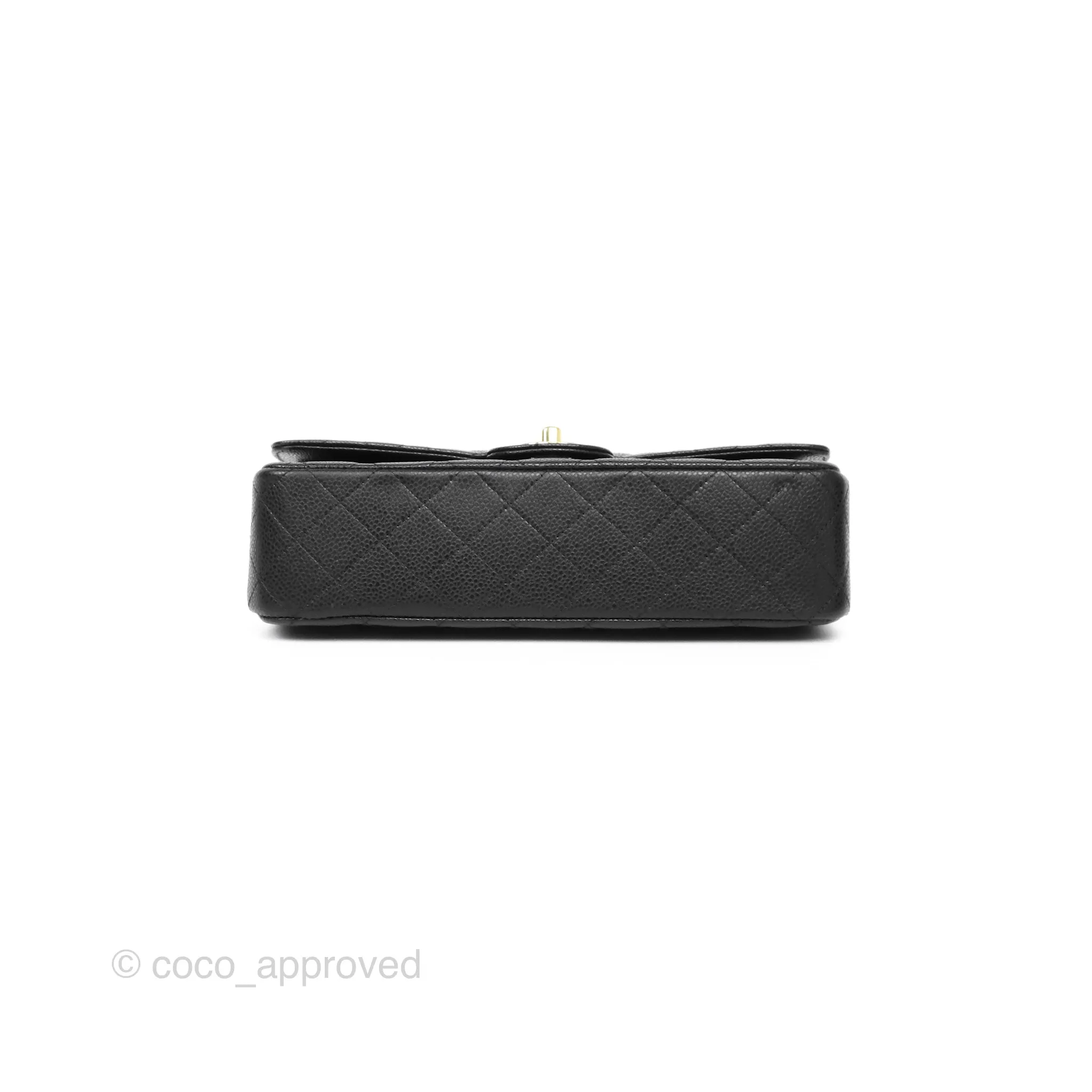 Chanel Classic M/L Medium Flap Quilted Black Caviar Gold Hardware