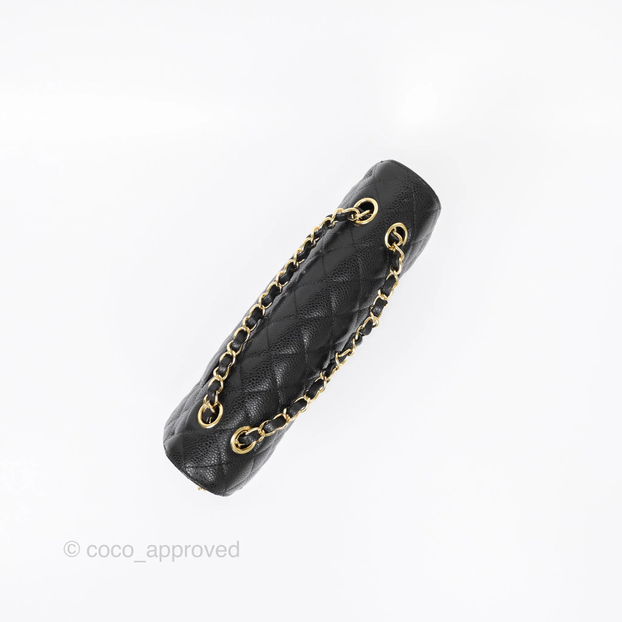Chanel Classic M/L Medium Flap Quilted Black Caviar Gold Hardware