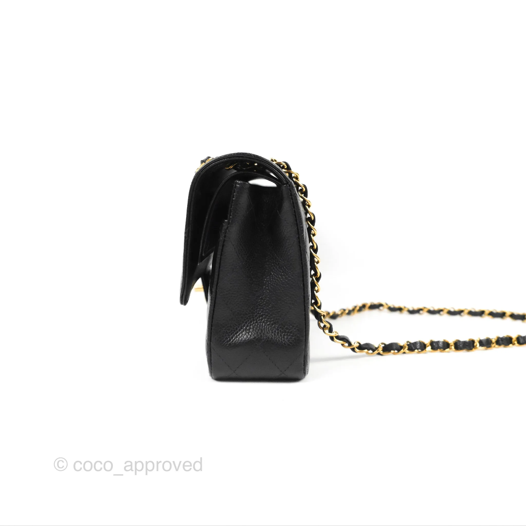 Chanel Classic M/L Medium Flap Quilted Black Caviar Gold Hardware
