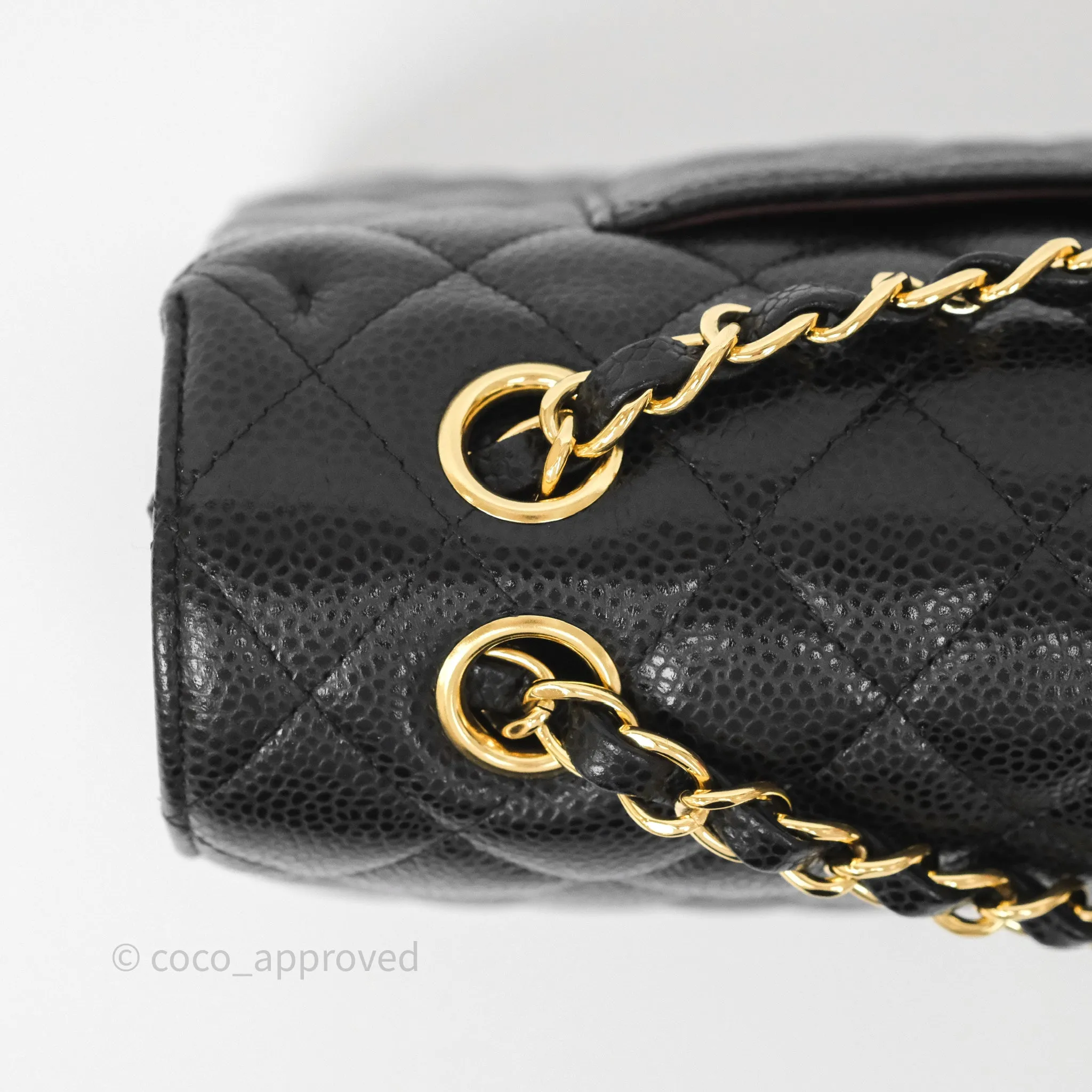 Chanel Classic M/L Medium Flap Quilted Black Caviar Gold Hardware