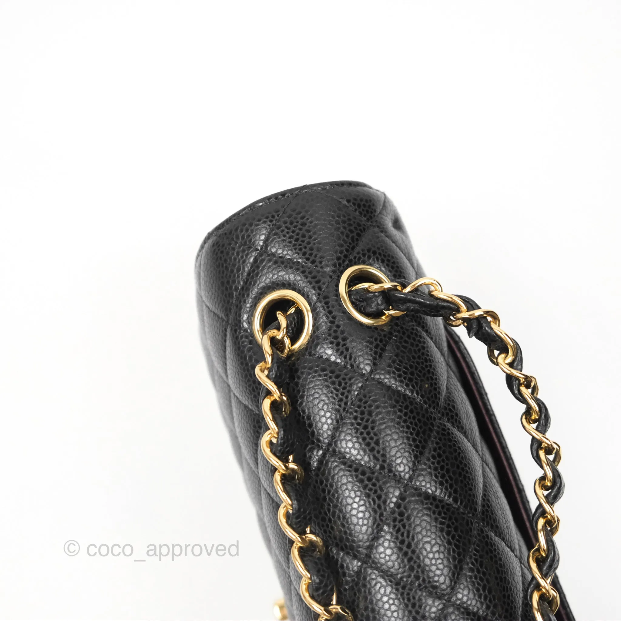 Chanel Classic M/L Medium Flap Quilted Black Caviar Gold Hardware