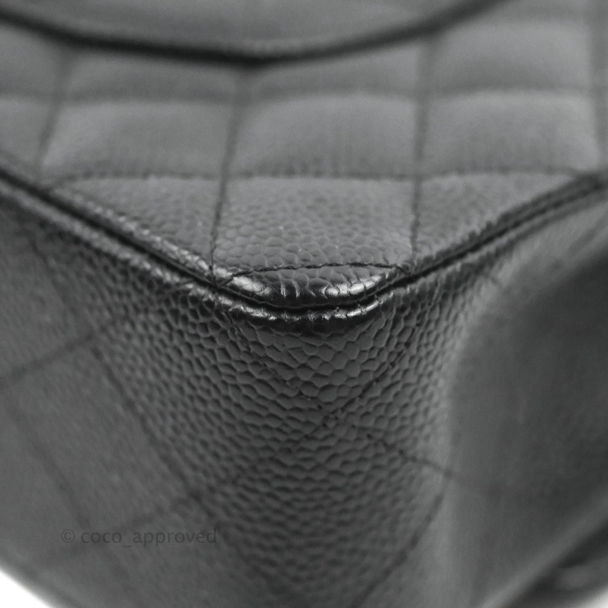 Chanel Classic M/L Medium Flap Quilted Black Caviar Gold Hardware