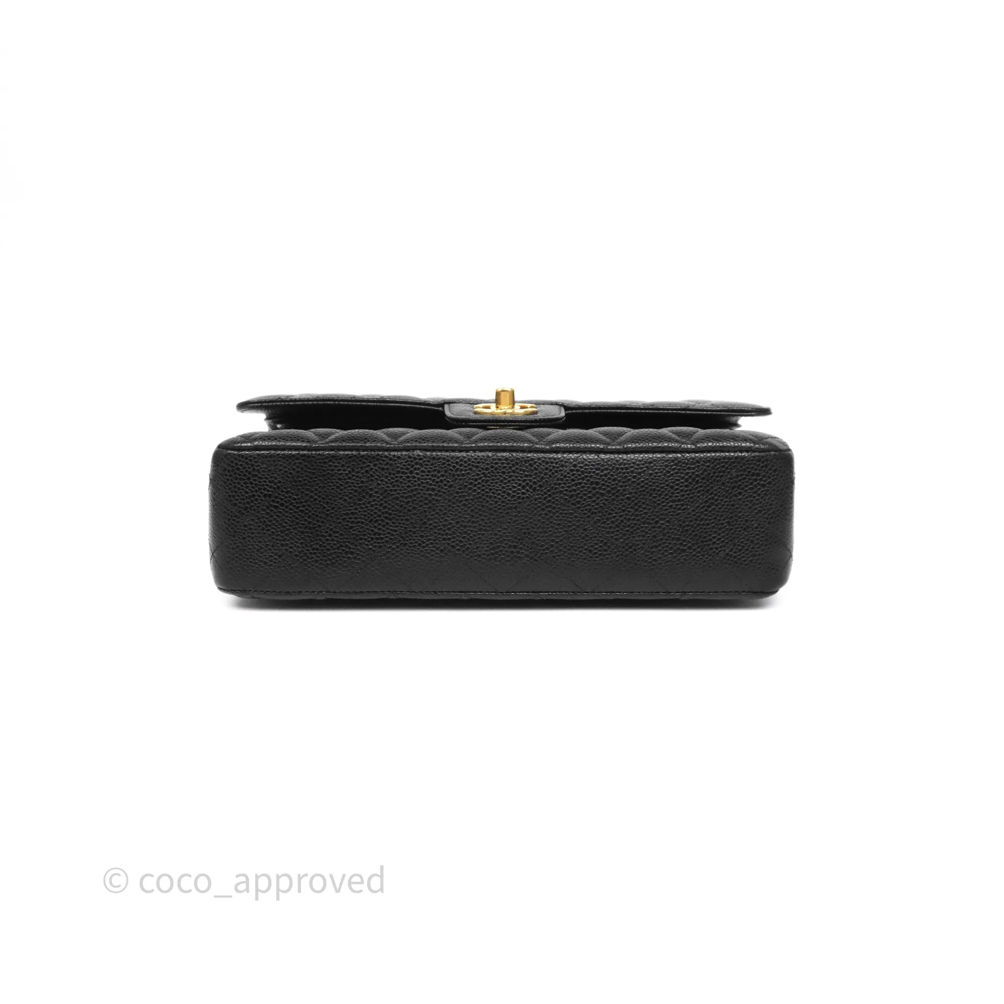 Chanel Classic M/L Medium Flap Quilted Black Caviar Gold Hardware