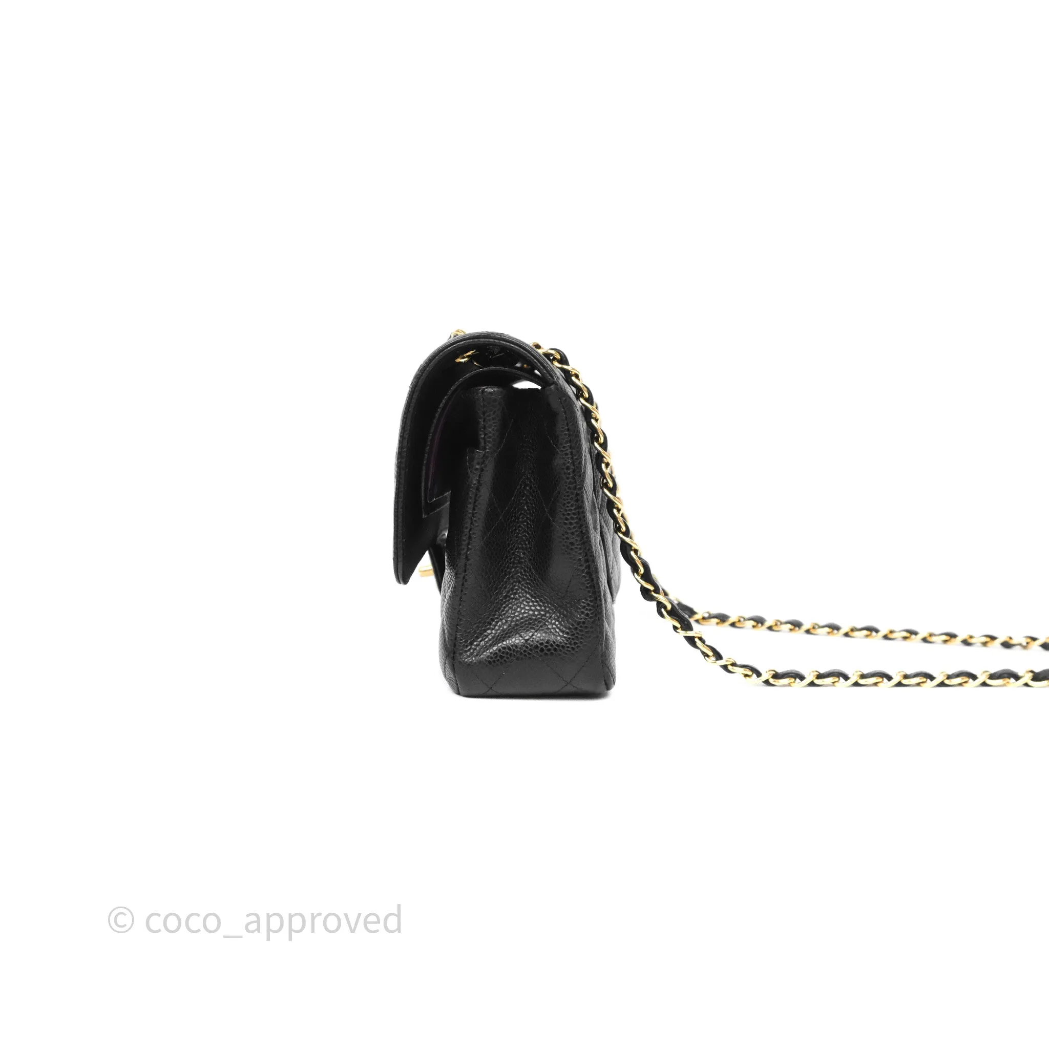 Chanel Classic M/L Medium Flap Quilted Black Caviar Gold Hardware