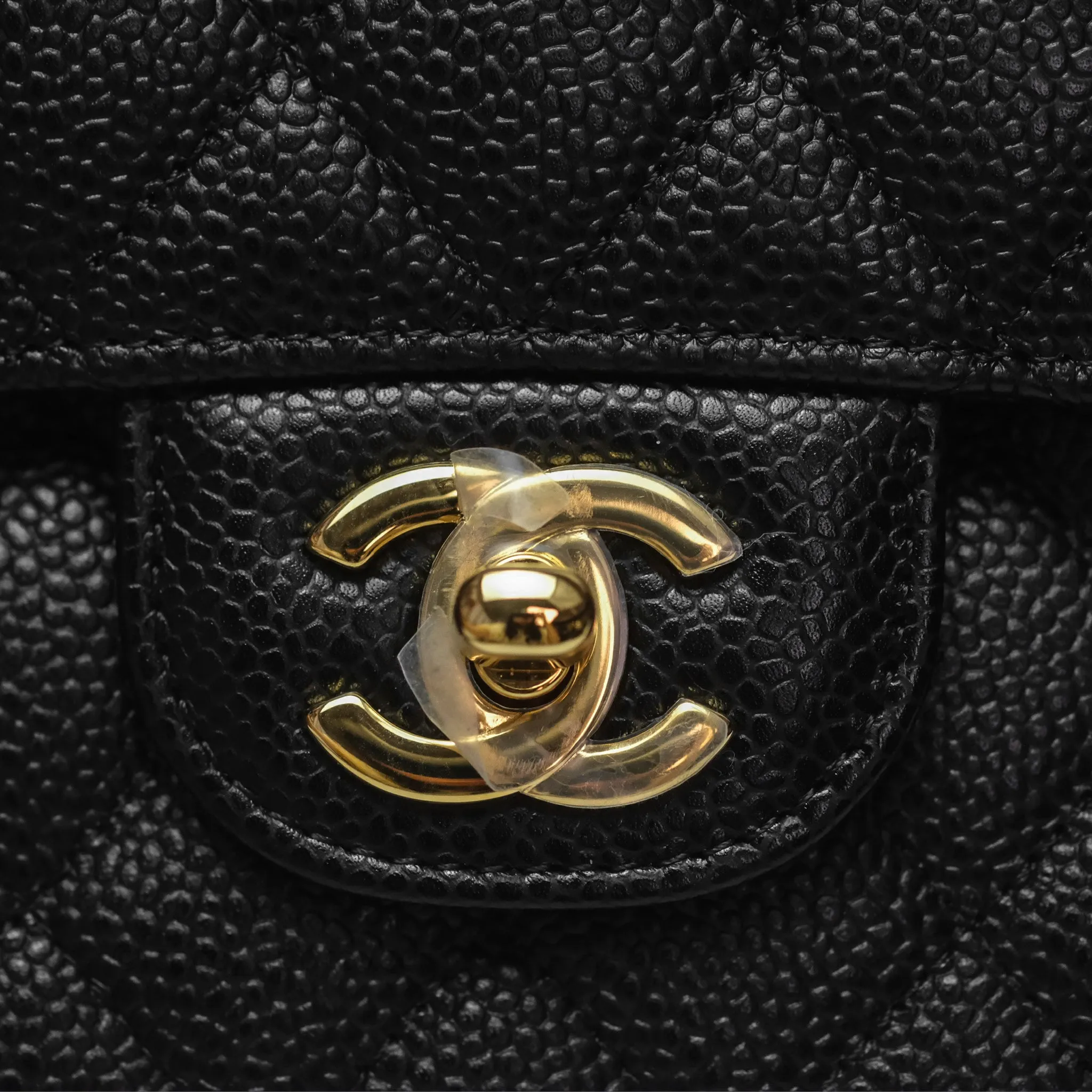 Chanel Classic M/L Medium Flap Quilted Black Caviar Gold Hardware