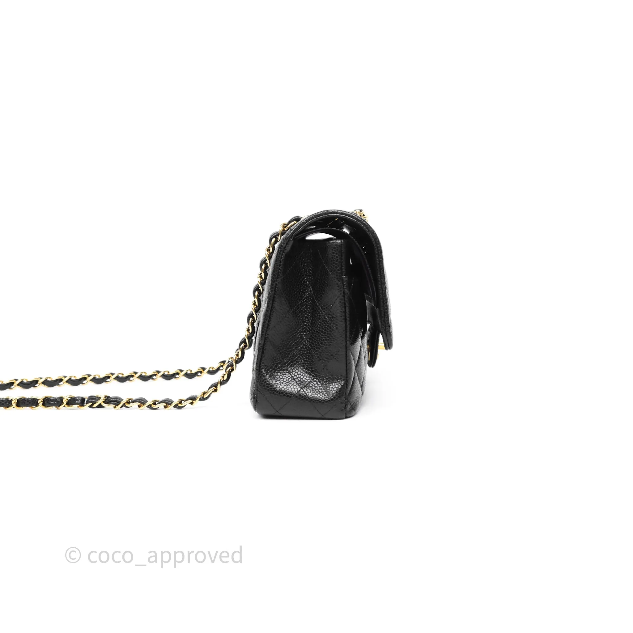Chanel Classic M/L Medium Flap Quilted Black Caviar Gold Hardware