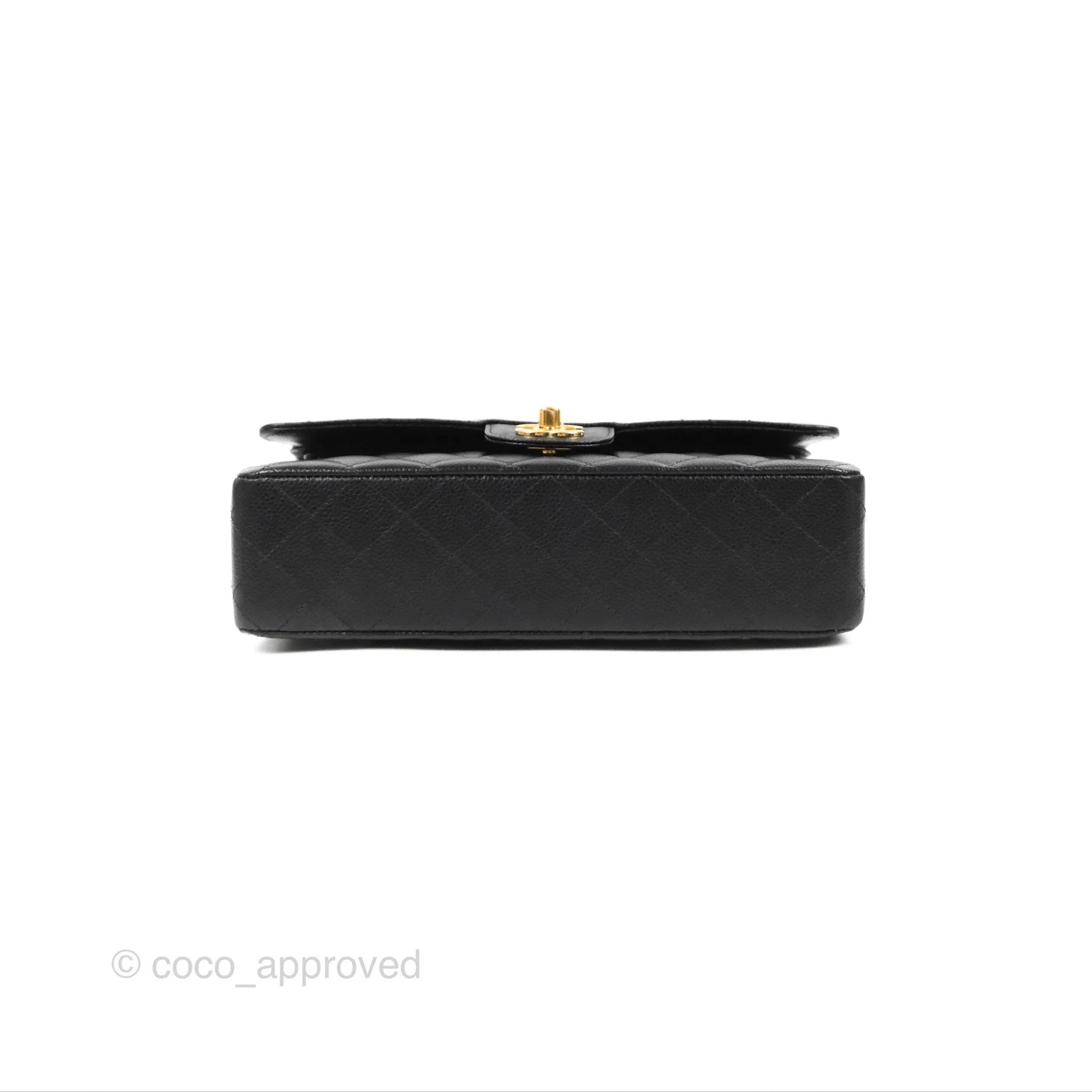 Chanel Classic M/L Medium Flap Quilted Black Caviar Gold Hardware