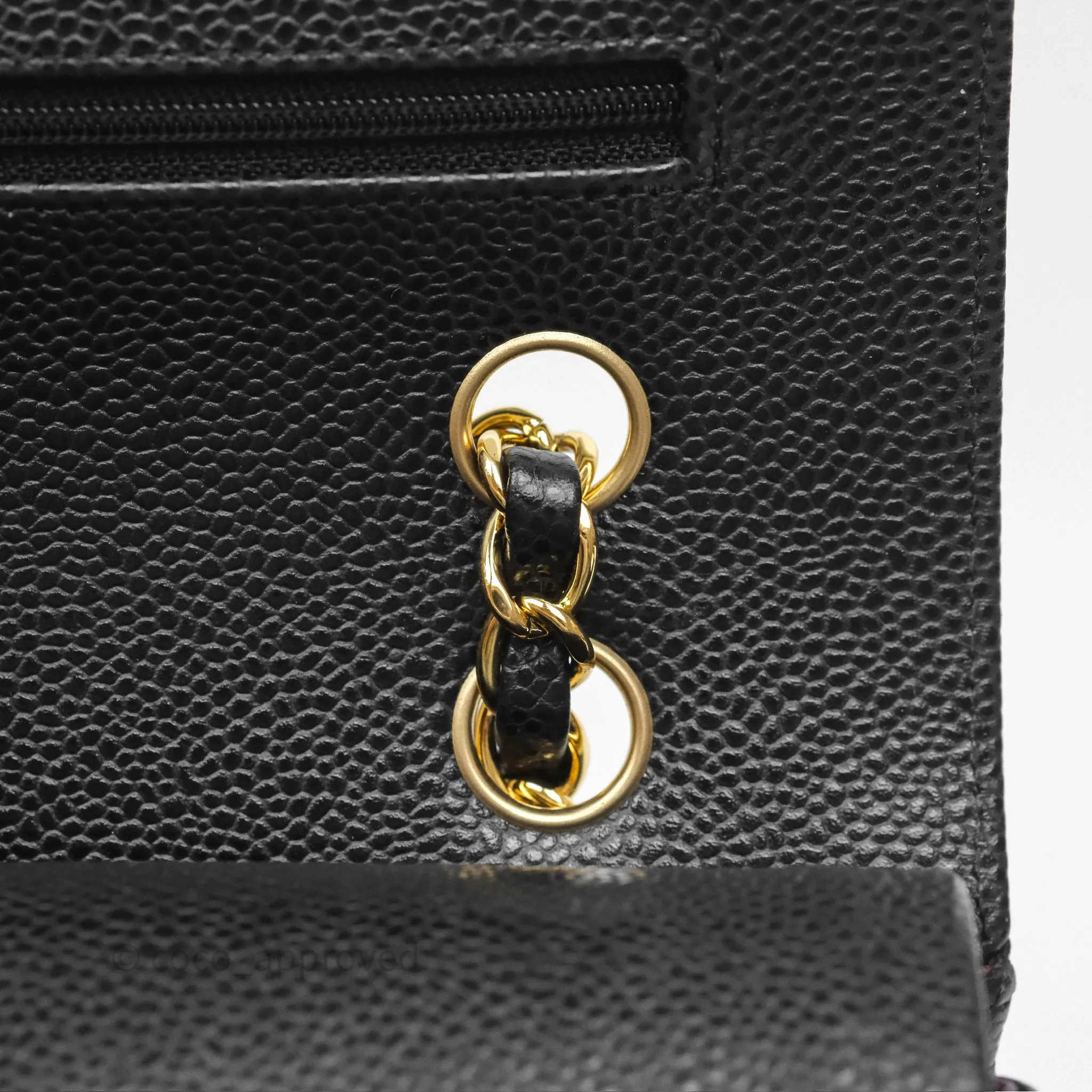 Chanel Classic M/L Medium Flap Quilted Black Caviar Gold Hardware