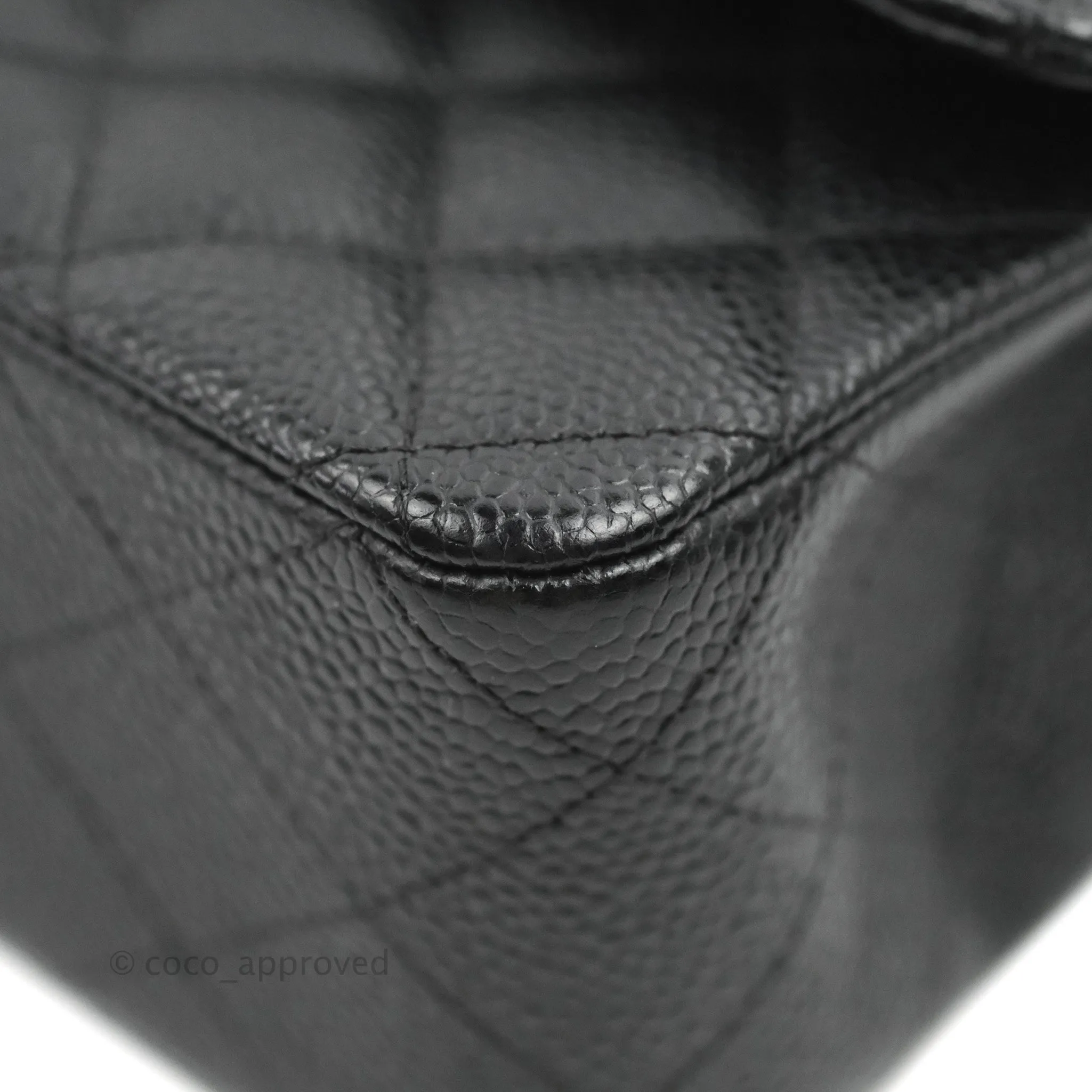 Chanel Classic M/L Medium Flap Quilted Black Caviar Gold Hardware
