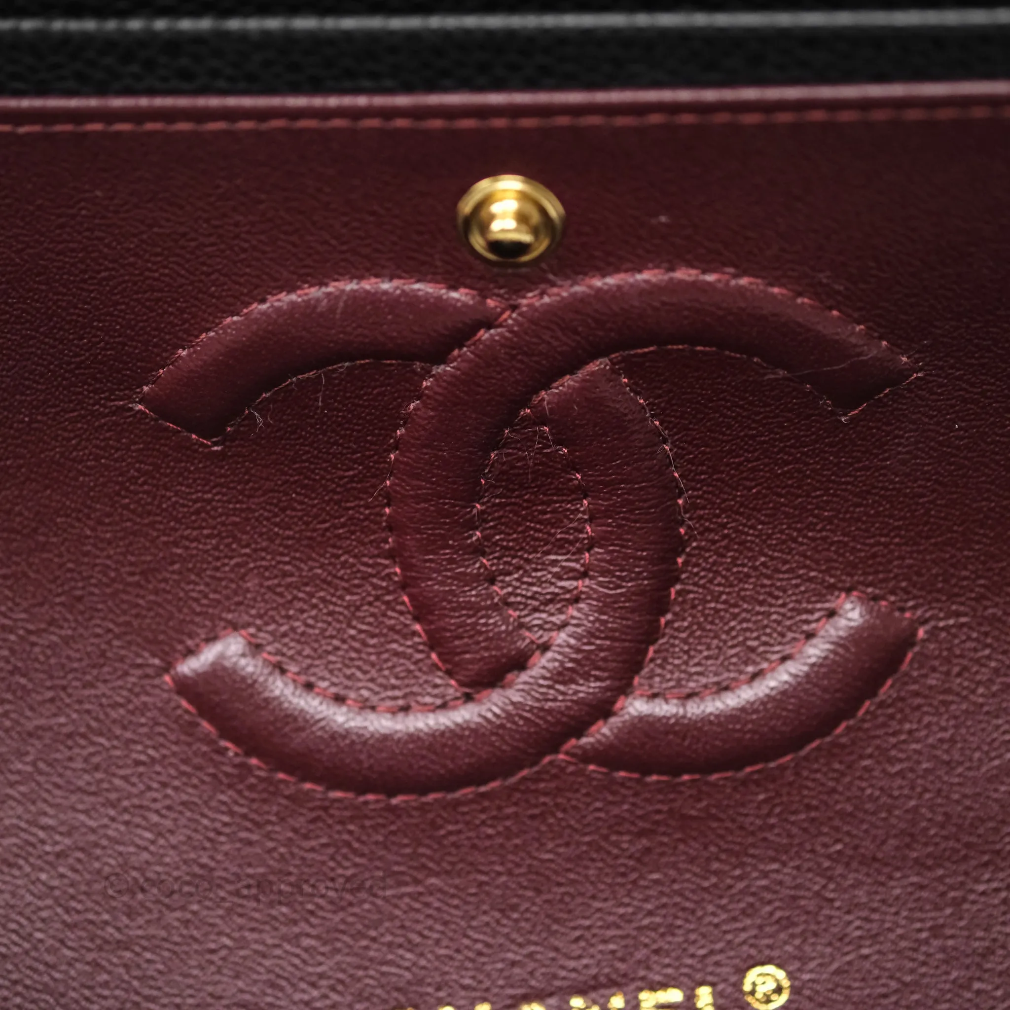 Chanel Classic M/L Medium Flap Quilted Black Caviar Gold Hardware