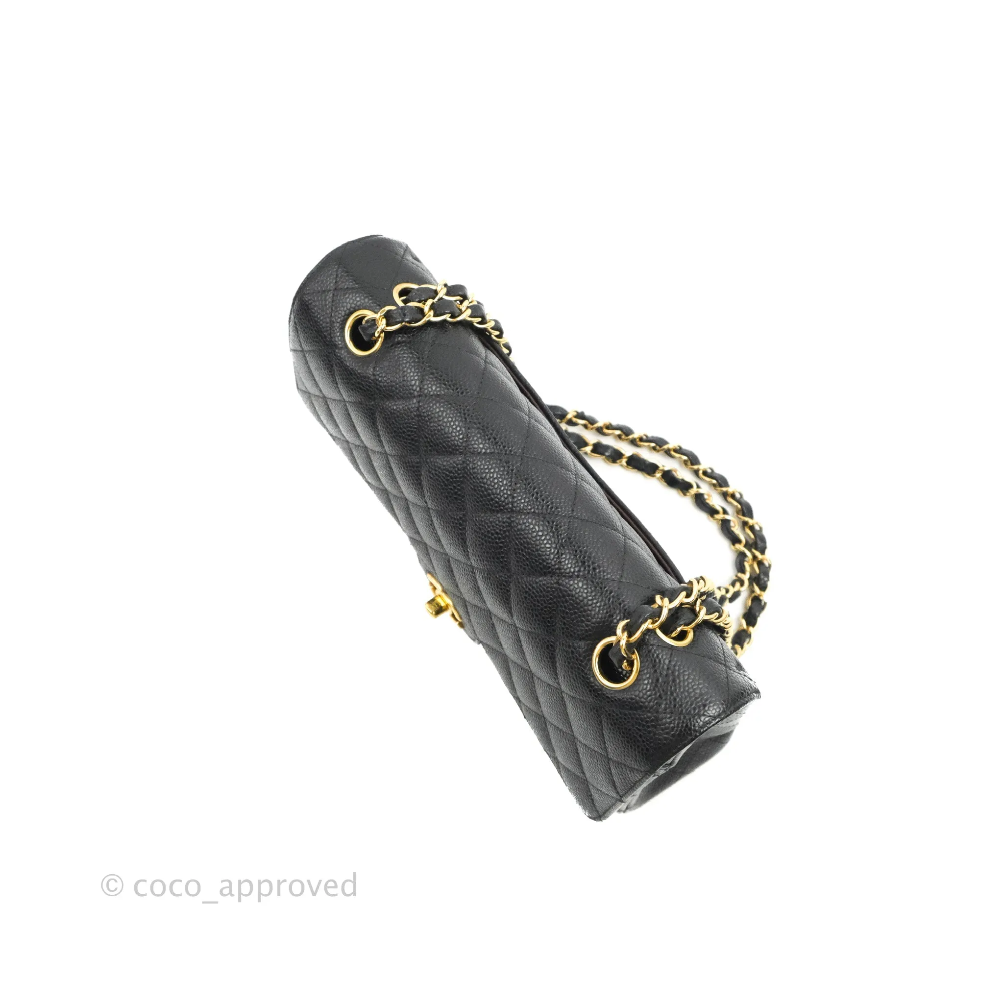 Chanel Classic M/L Medium Flap Quilted Black Caviar Gold Hardware