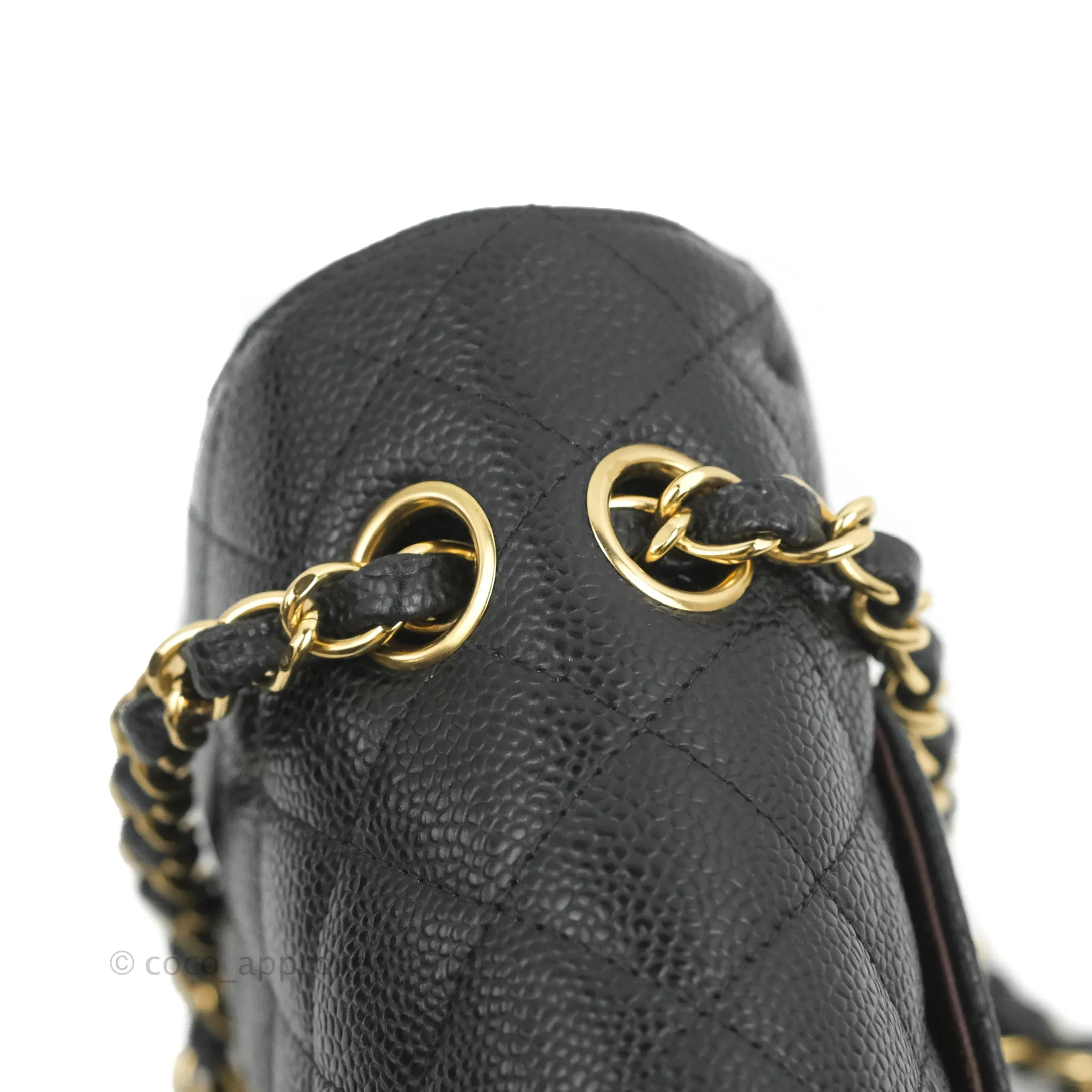 Chanel Classic M/L Medium Flap Quilted Black Caviar Gold Hardware