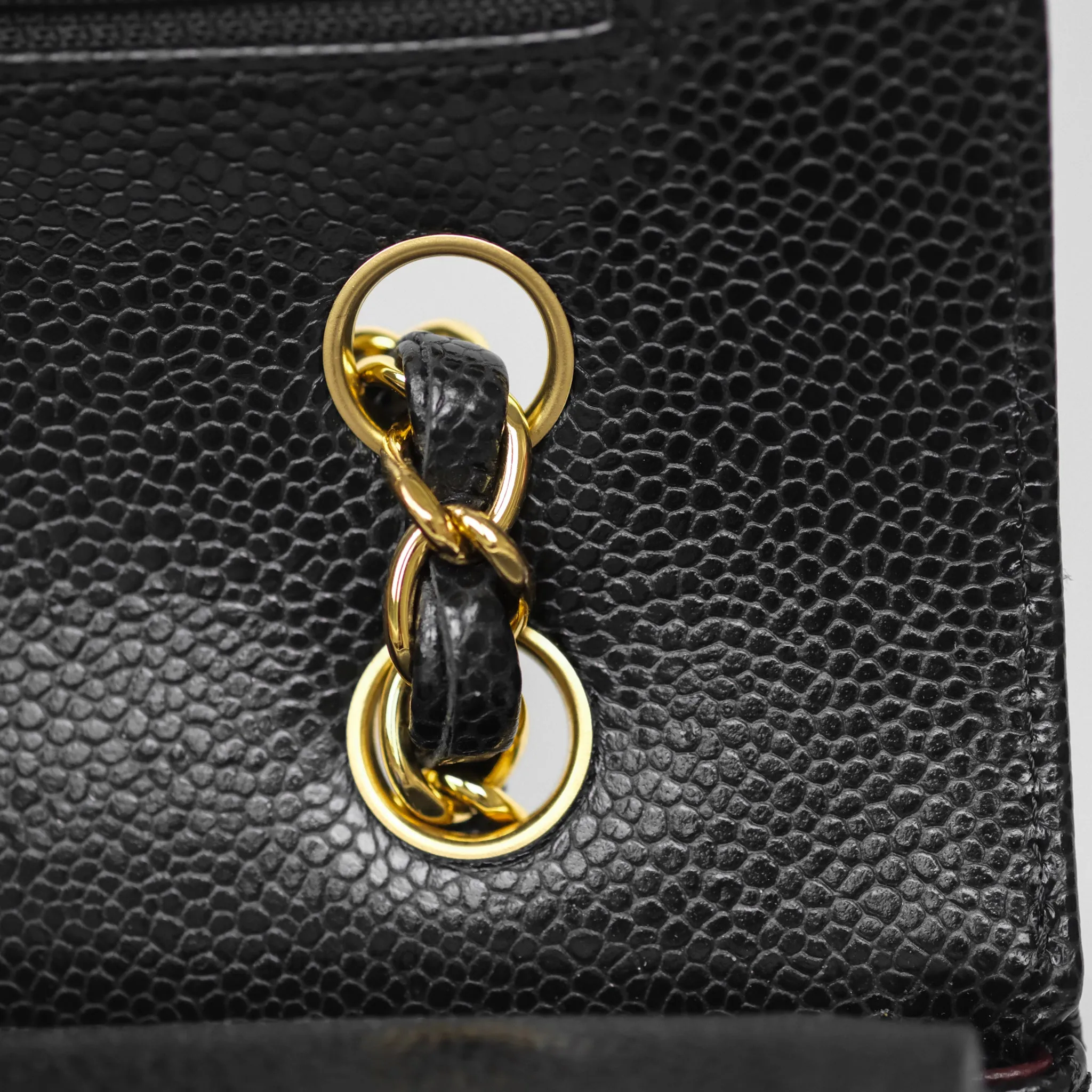 Chanel Classic M/L Medium Flap Quilted Black Caviar Gold Hardware