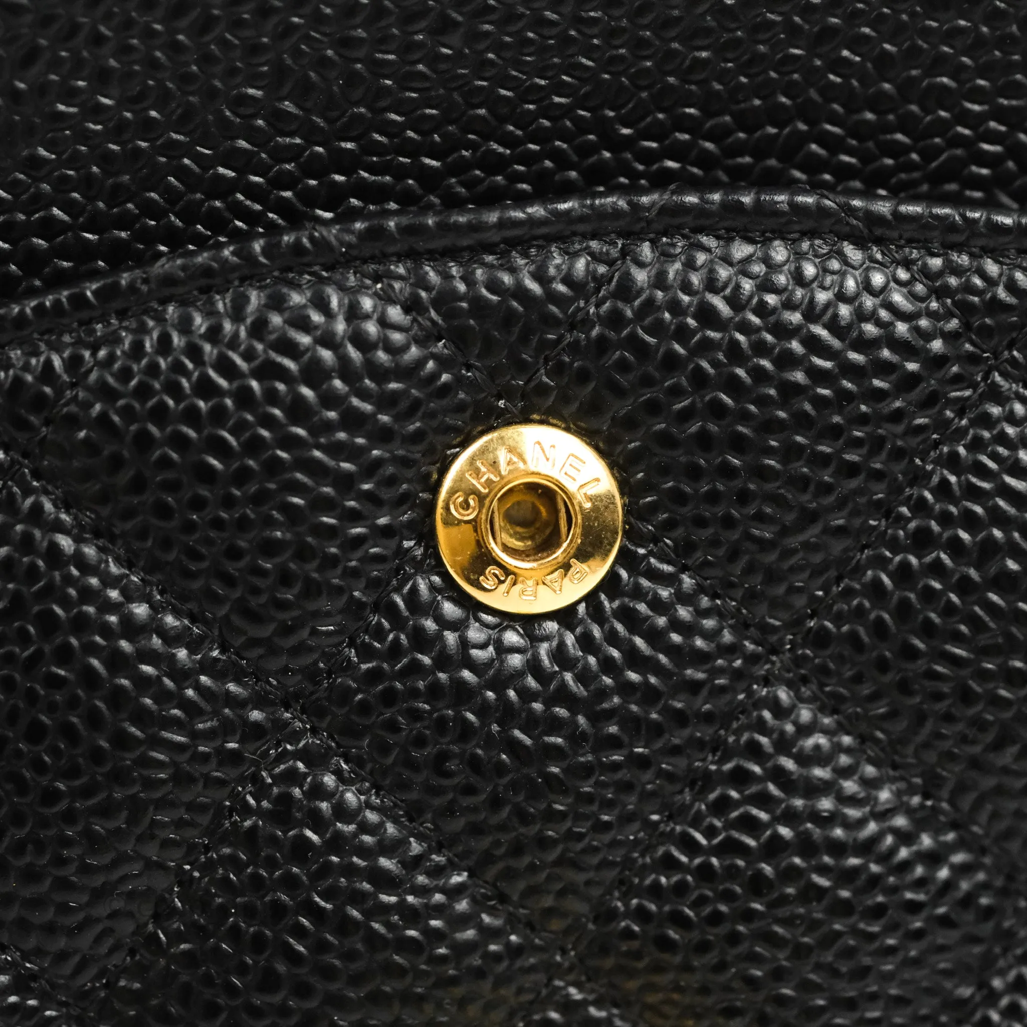 Chanel Classic M/L Medium Flap Quilted Black Caviar Gold Hardware